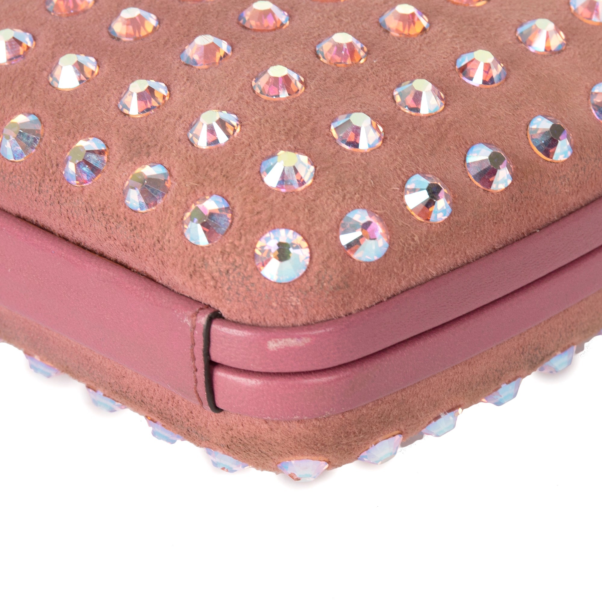 Gucci Suede Crystal Broadway Evening Clutch