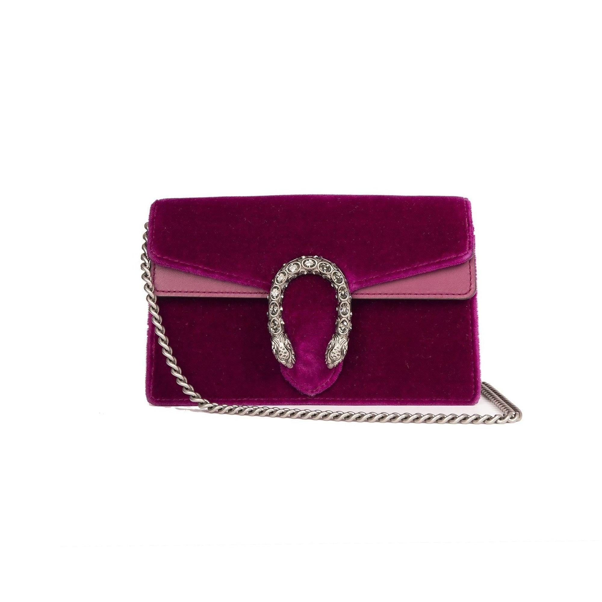 Gucci Super Mini Dionysus Velvet Chain Bag w/ Box