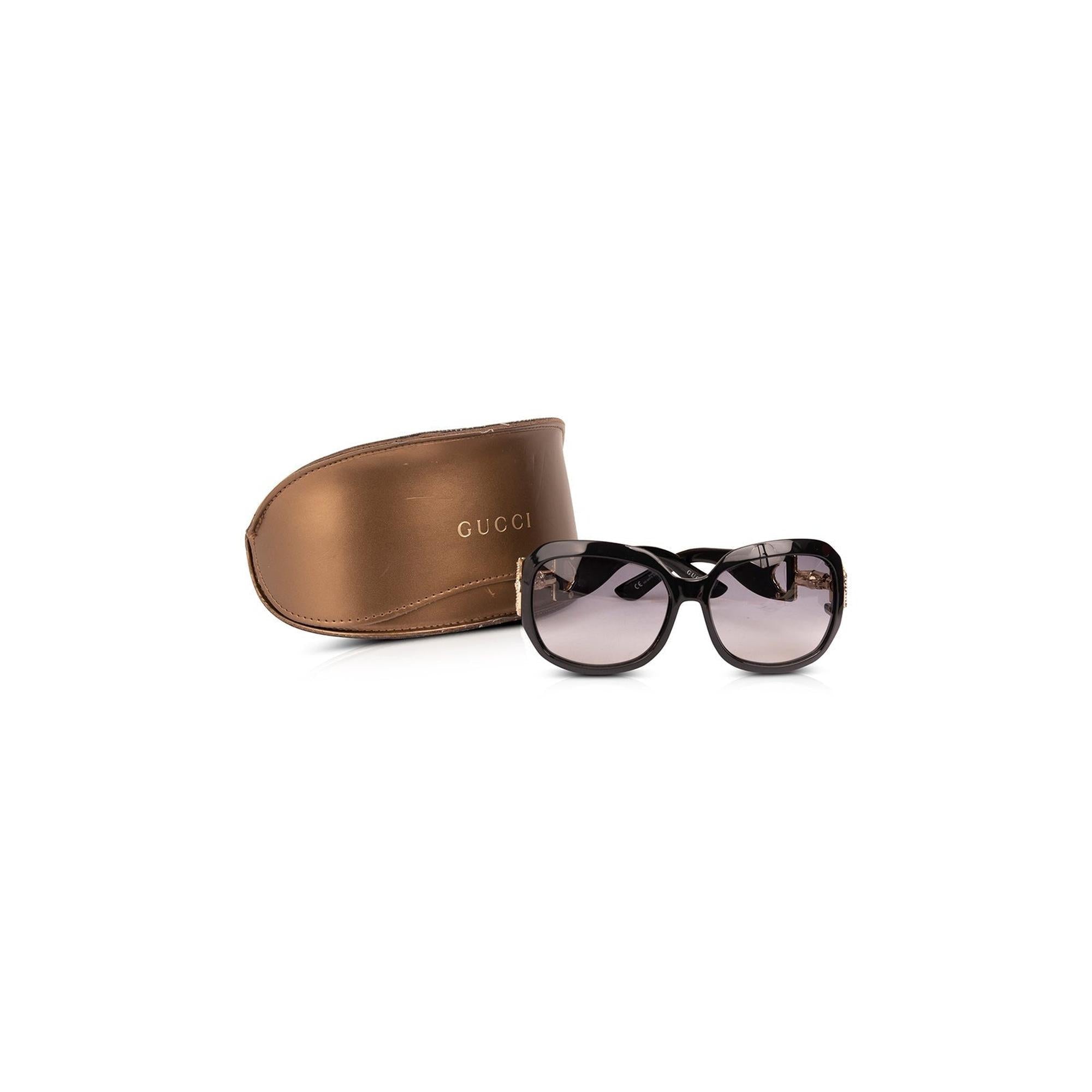 Gucci Swarovski Crystal Horsebit Sunglasses w/ Case