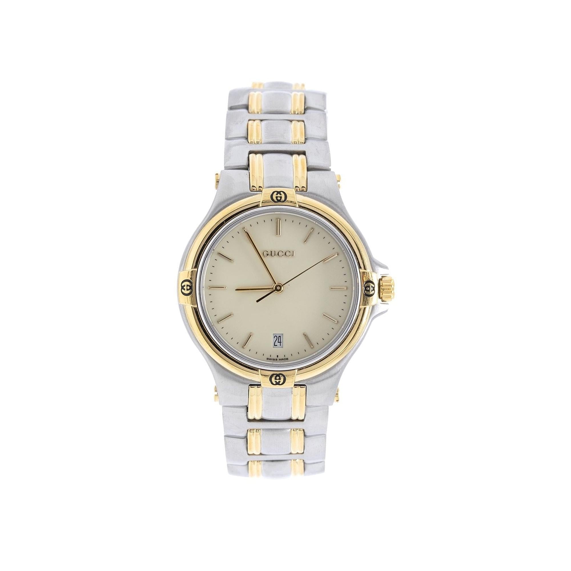 Gucci Two-Tone 9040 Series Watch w/ Box