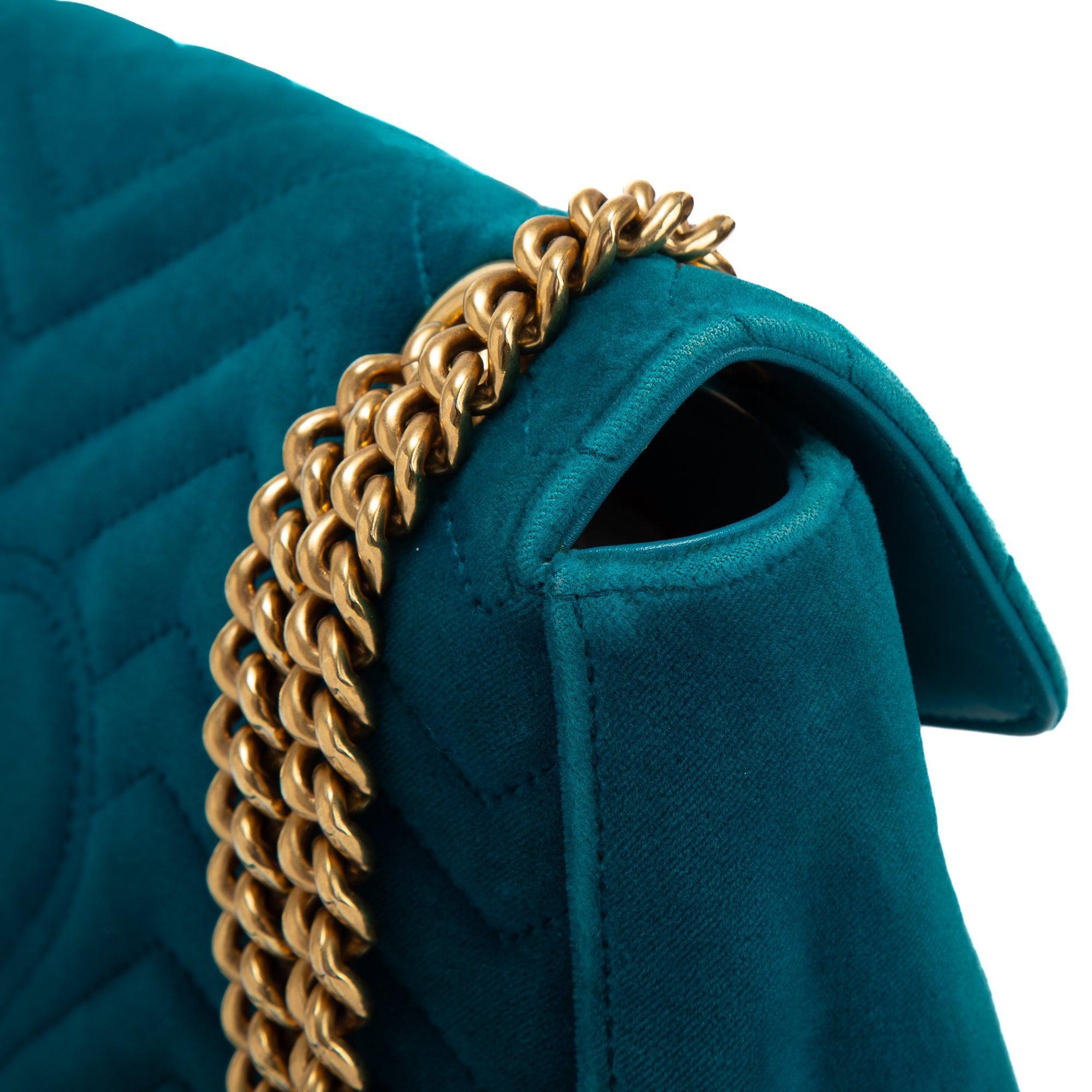 Gucci Velvet Matelasse GG Marmont Small Shoulder Bag