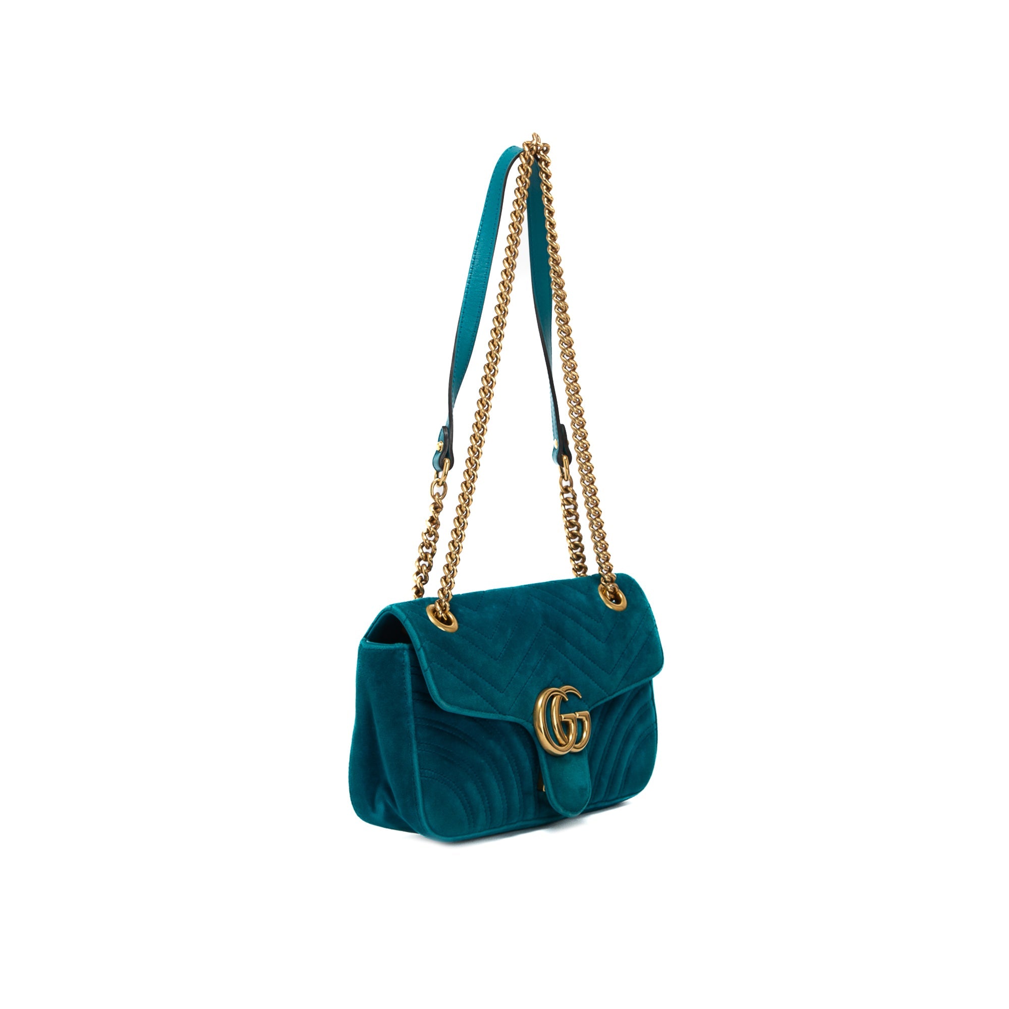Gucci Velvet Matelasse GG Marmont Small Shoulder Bag