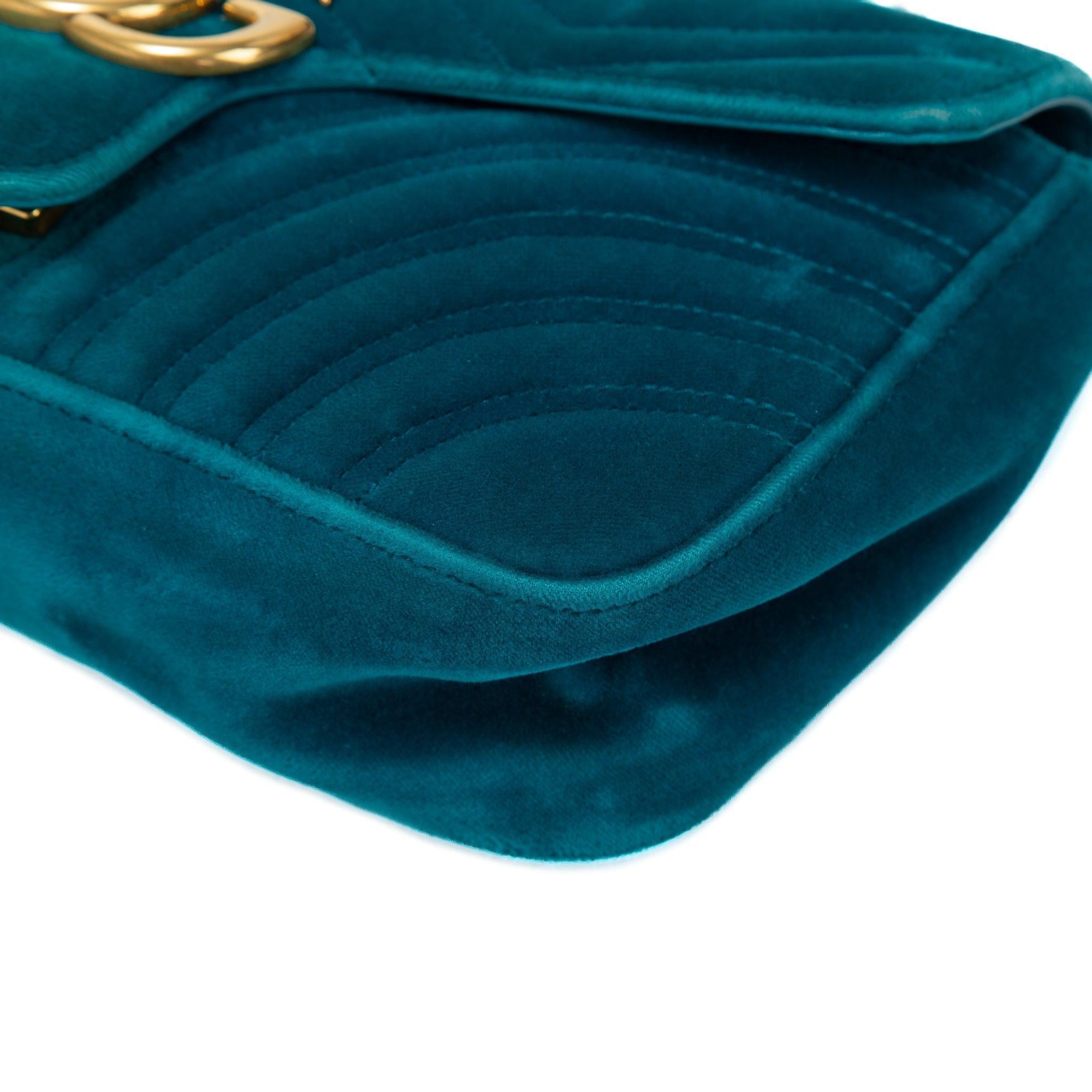 Gucci Velvet Matelasse GG Marmont Small Shoulder Bag