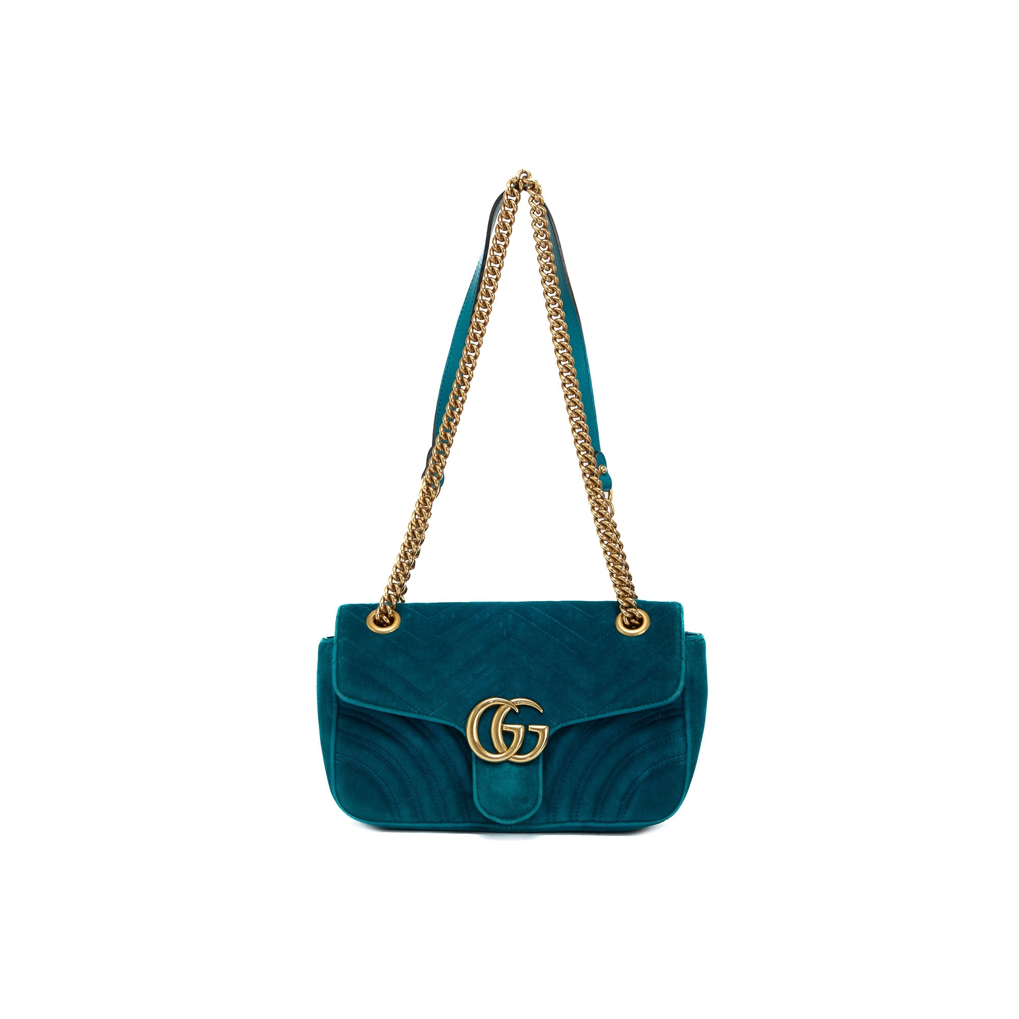Gucci Velvet Matelasse GG Marmont Small Shoulder Bag