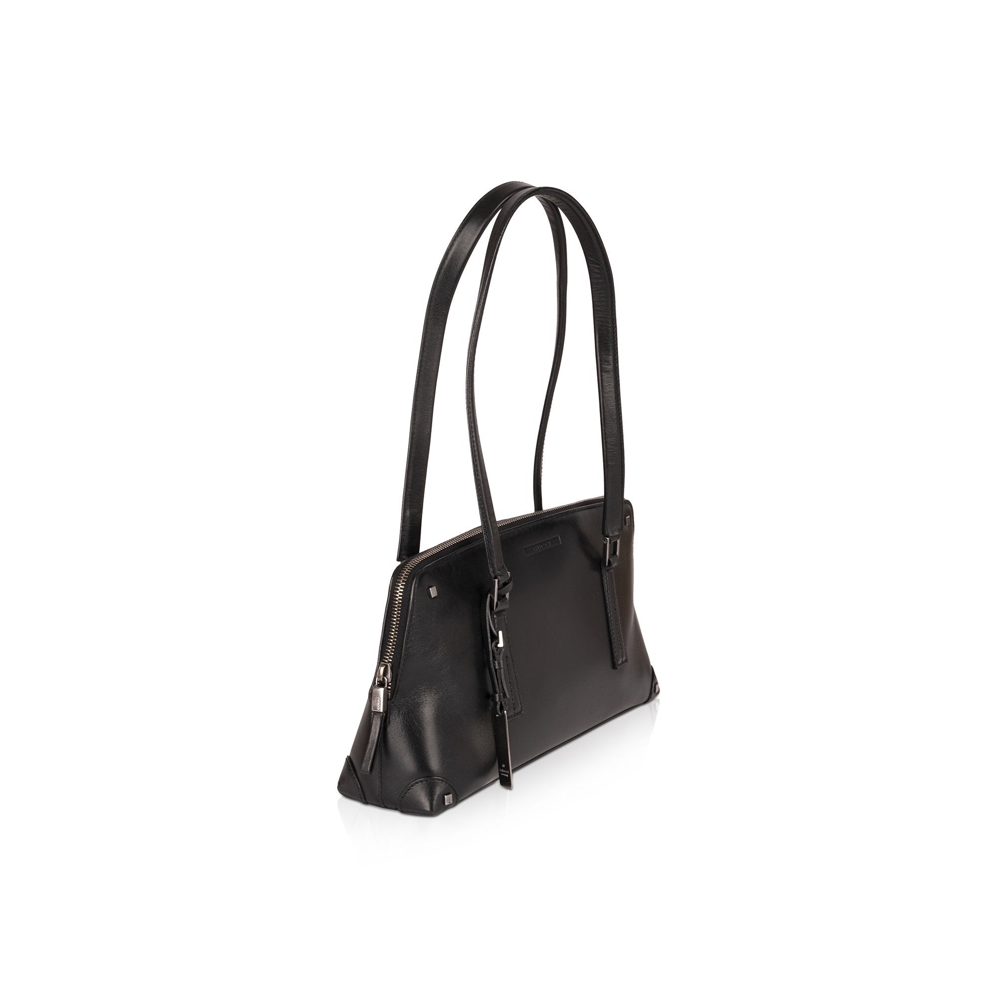 Gucci Vintage Black Leather Shoulder Bag – OLIVER'S