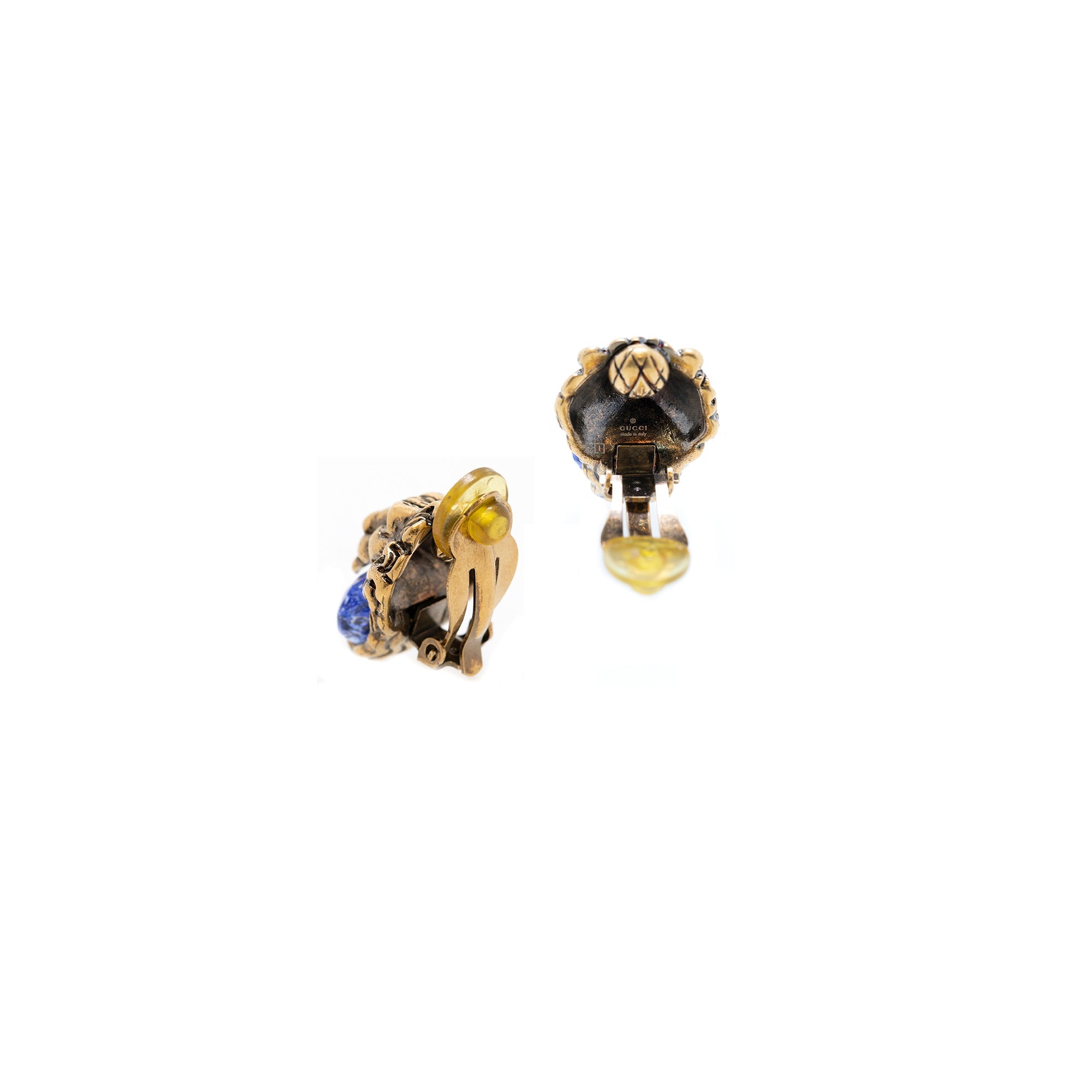 Gucci Vintage Crystal Lion Clip-On Earrings