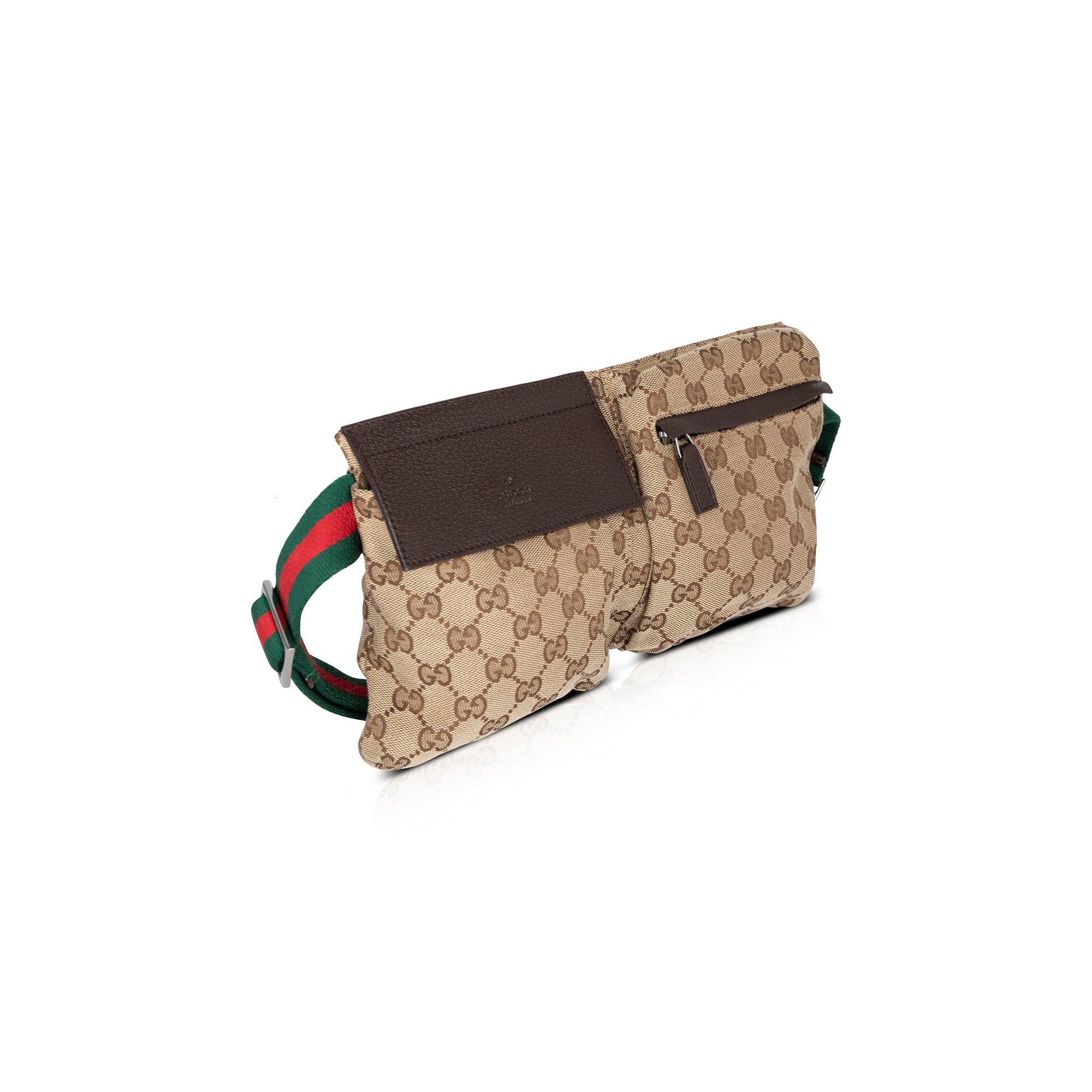 Gucci Vintage GG Canvas Double Belt Bag