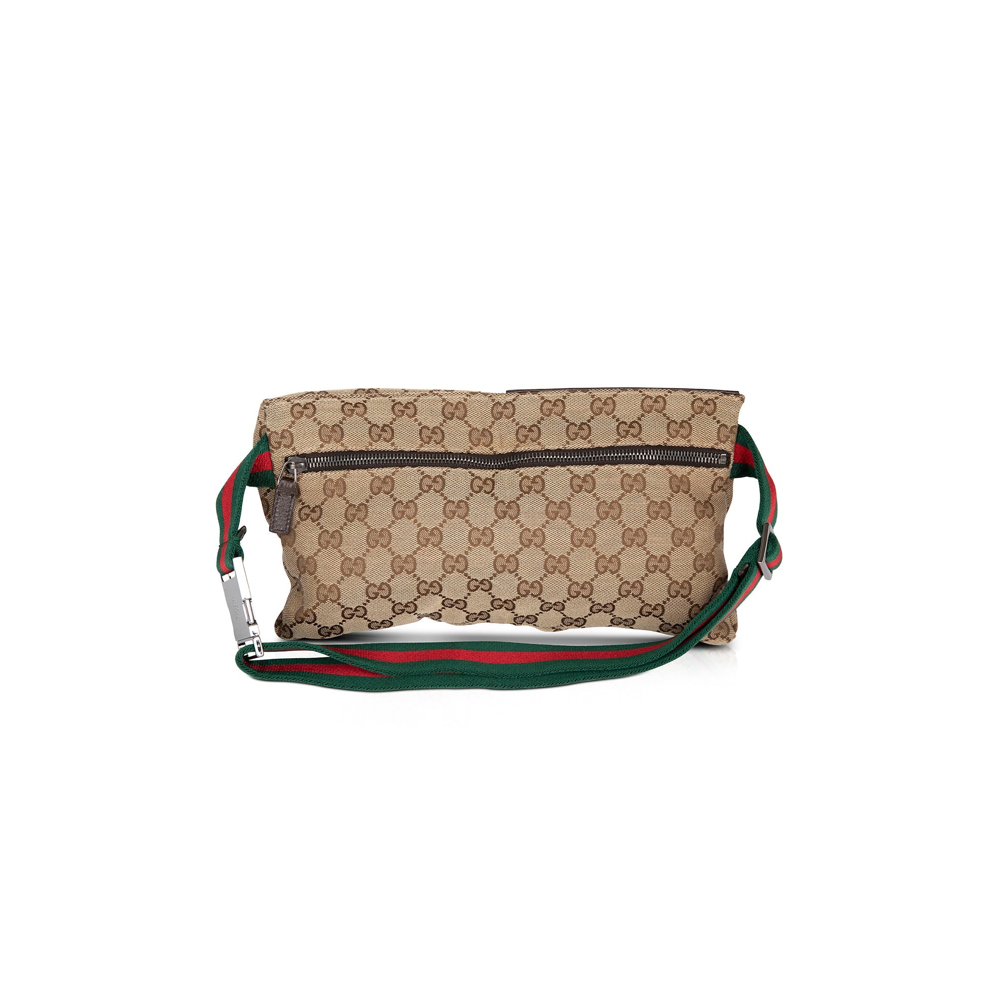 Gucci Vintage GG Canvas Double Belt Bag