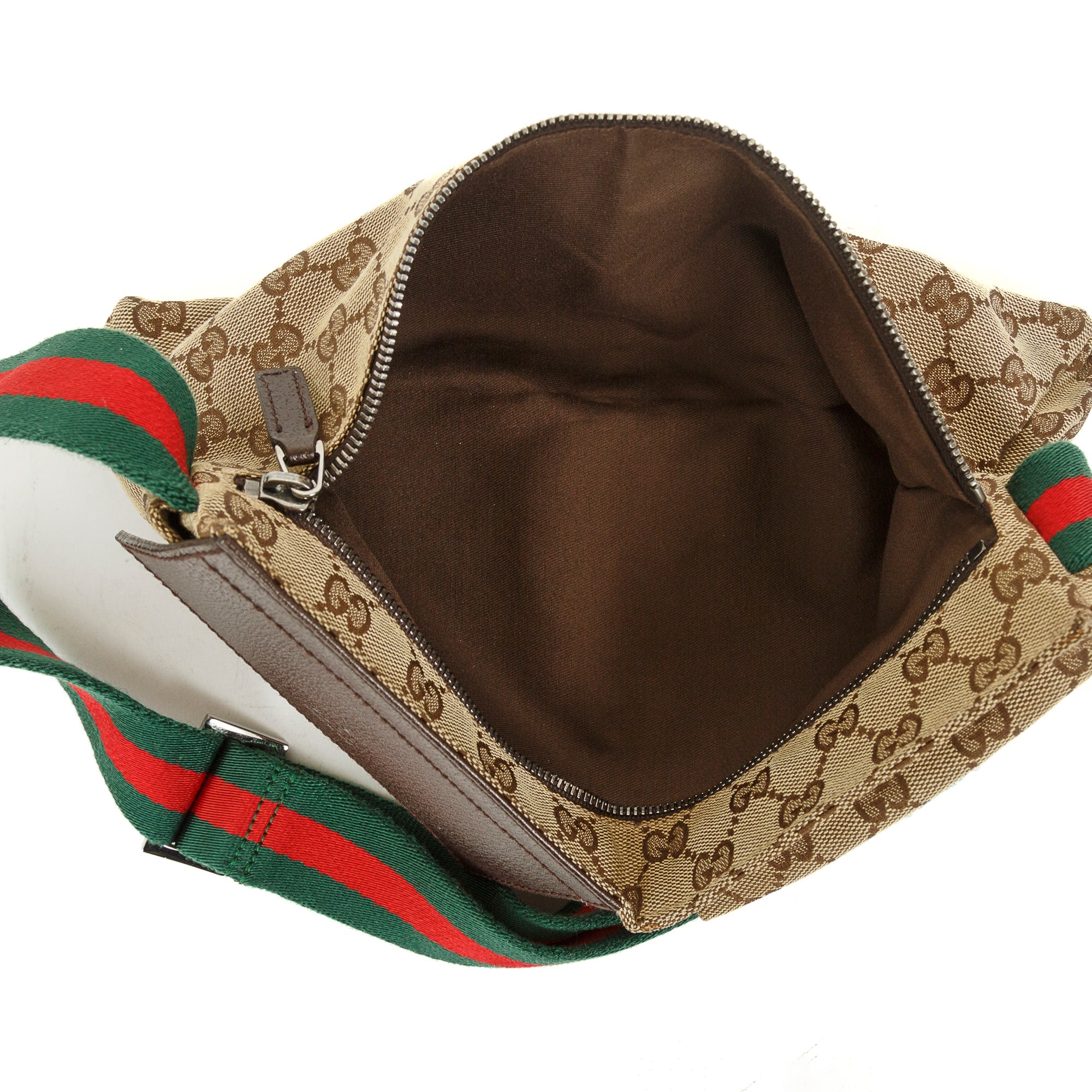 Gucci Vintage GG Canvas Double Belt Bag