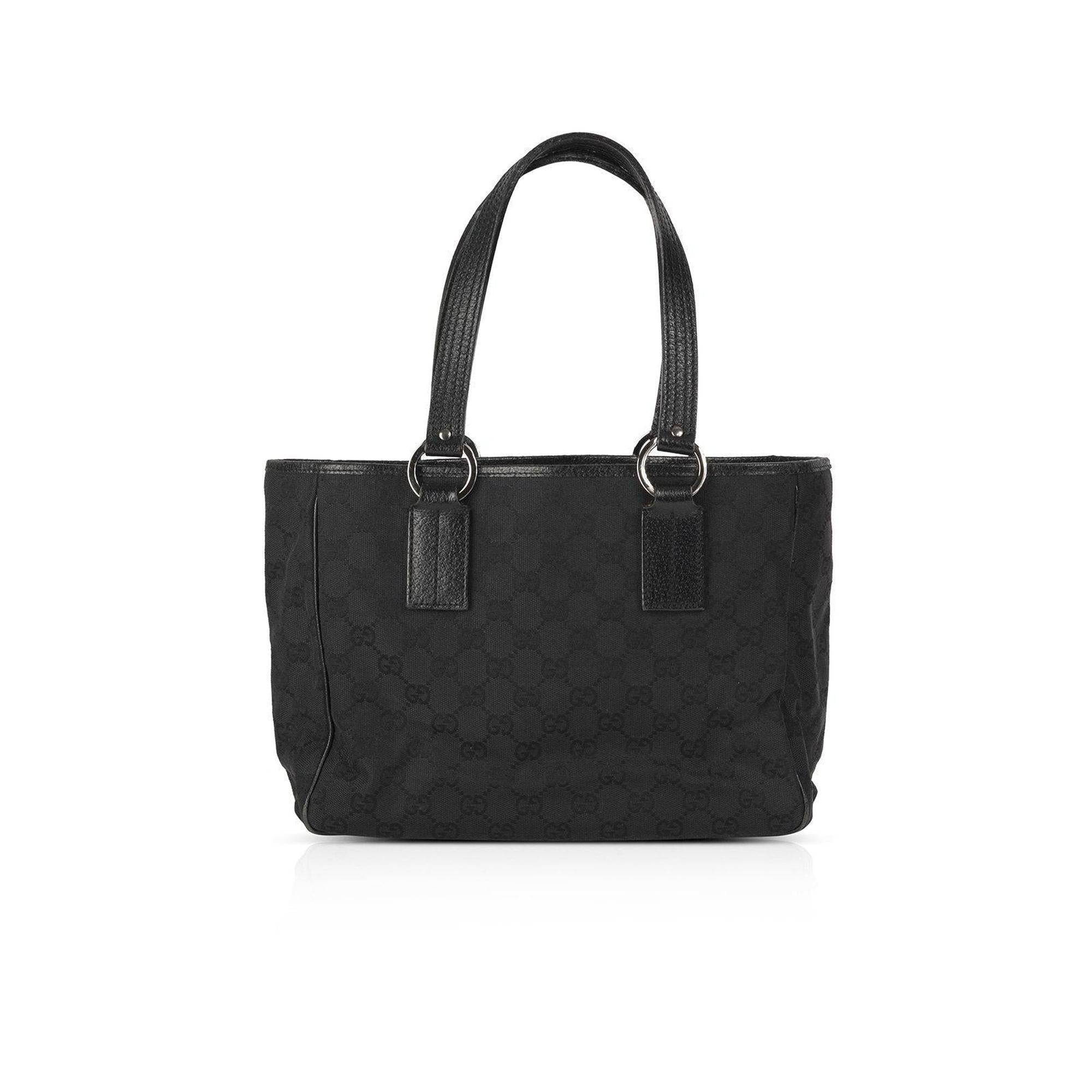 バッグ Gucci GG Canvas Tote Bag Black Vintage Gucci Vintage GG Canvas Tote – OLIVER'S
