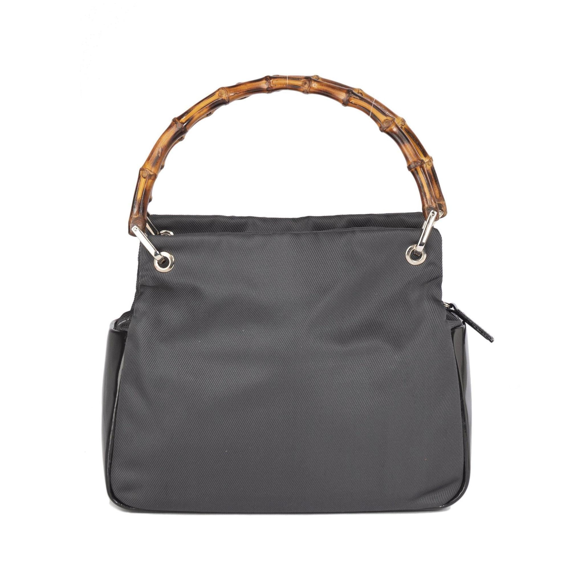 Gucci Vintage Nylon Bamboo Tote