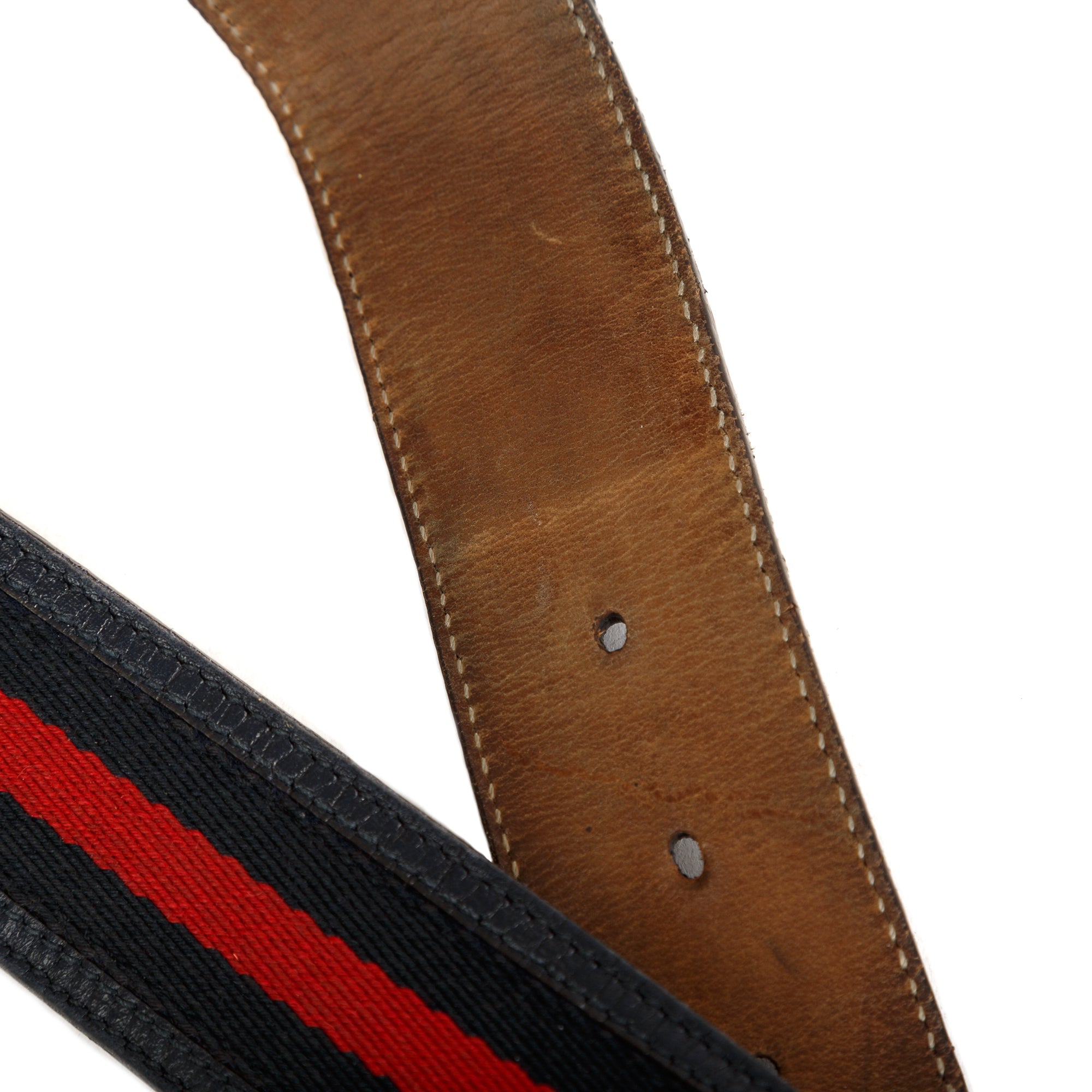 Gucci Web Leather Belt with G Buckle