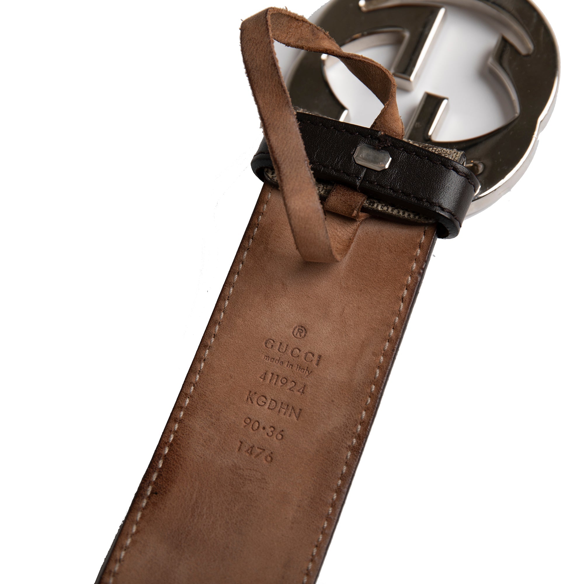 Gucci Wooden Interlocking GG Leather Belt