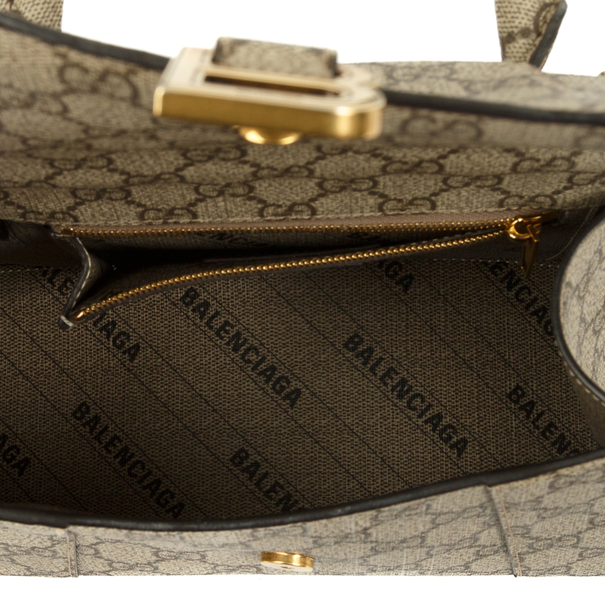 Gucci X Balenciaga The Hacker Project GG Supreme Hourglass Small Top Handle Bag