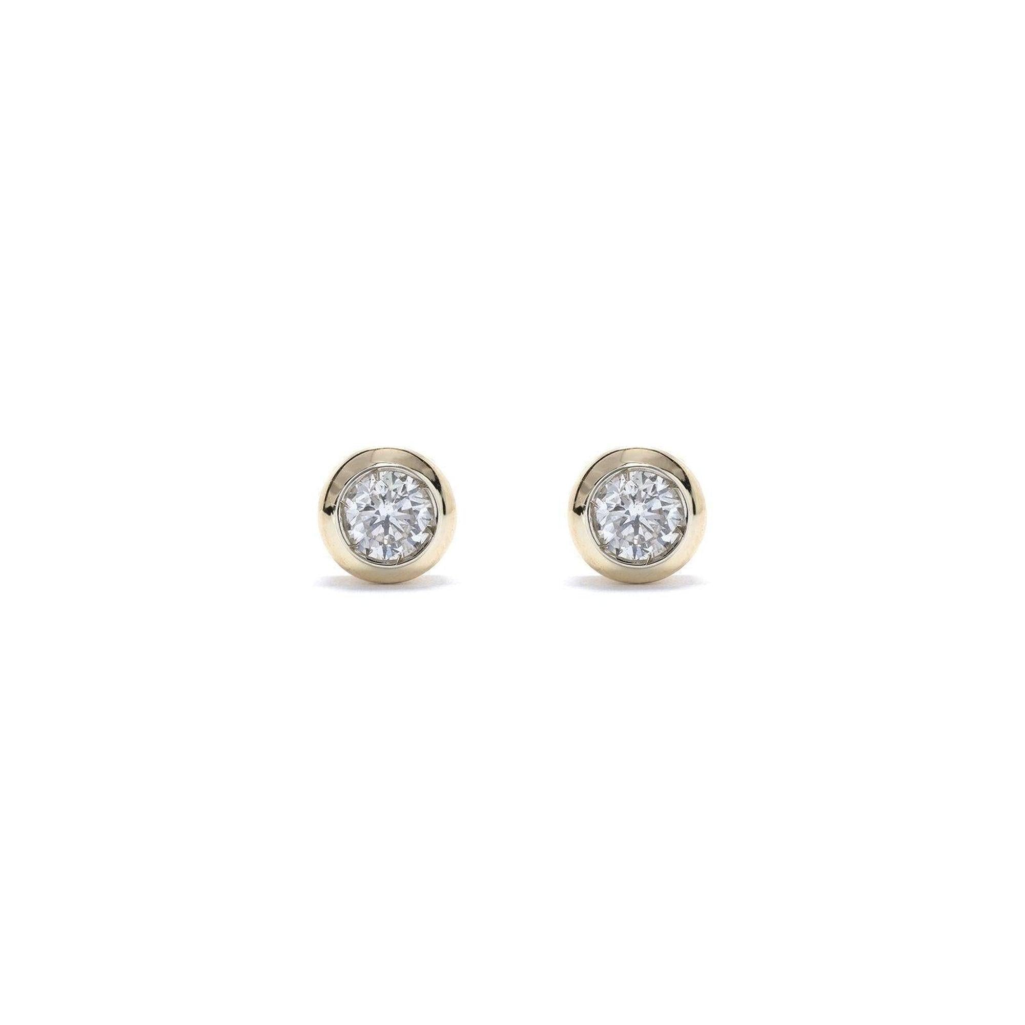 Gypsy Set Diamond Stud Earrings