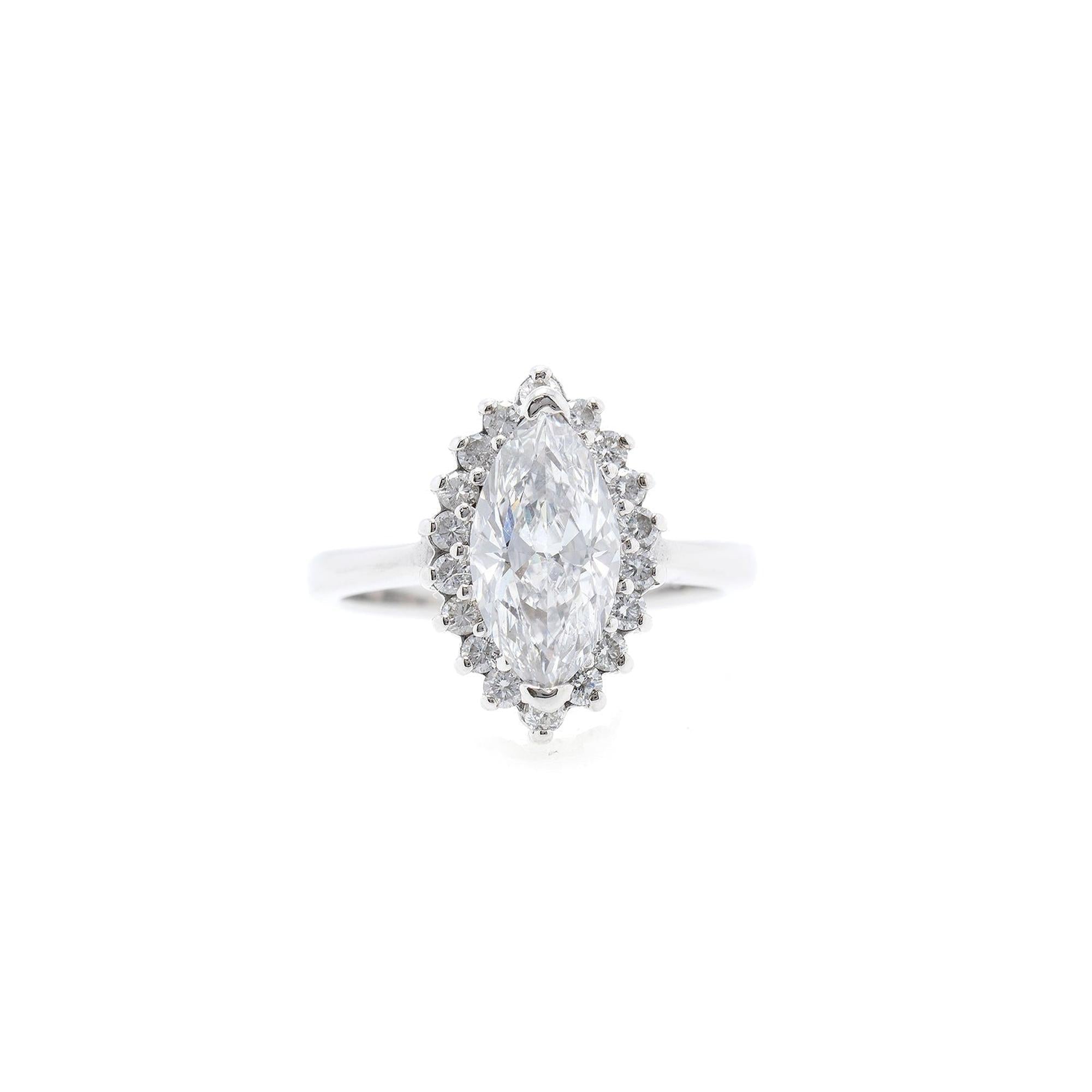 Halo Design 1.58 ct. Marquise Cut Diamond Ring