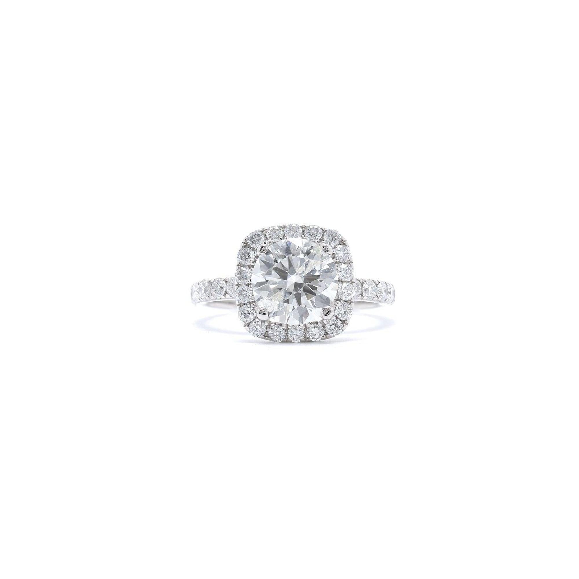 Halo Design 1.62 ct. Round Cut Diamond Engagement Ring