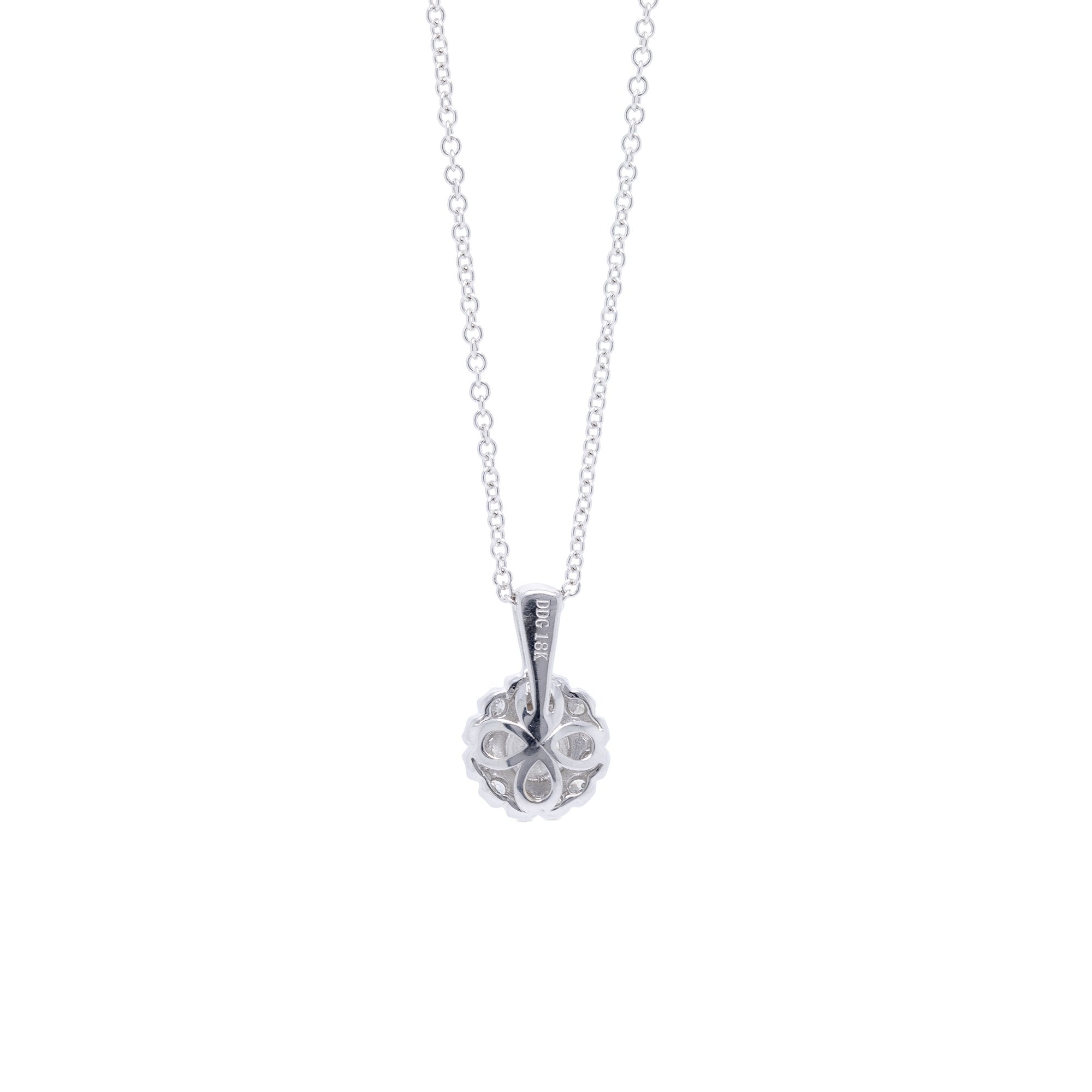 Halo Design Diamond Pendant Necklace