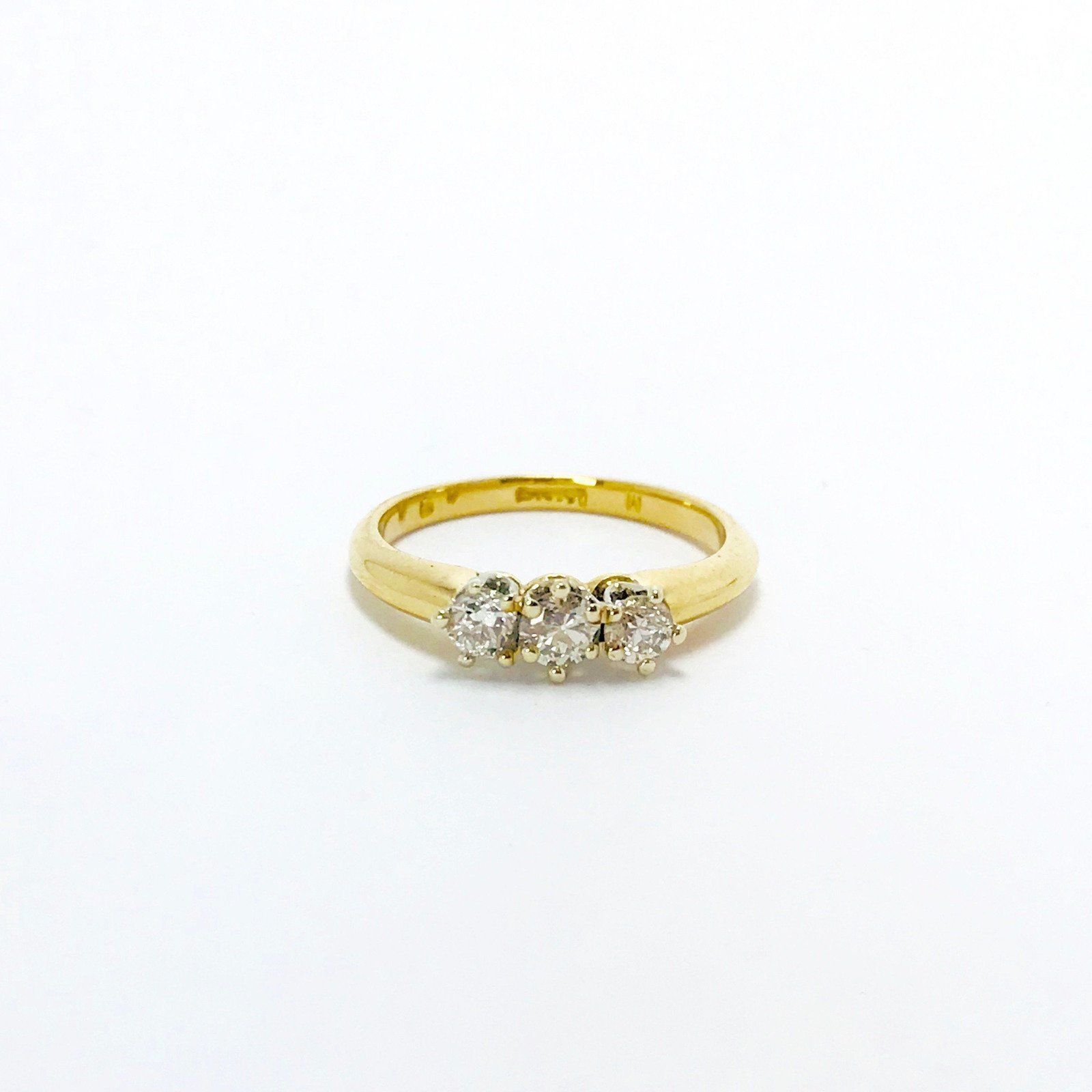 Hand Assembled 3 Stones Diamond Ring