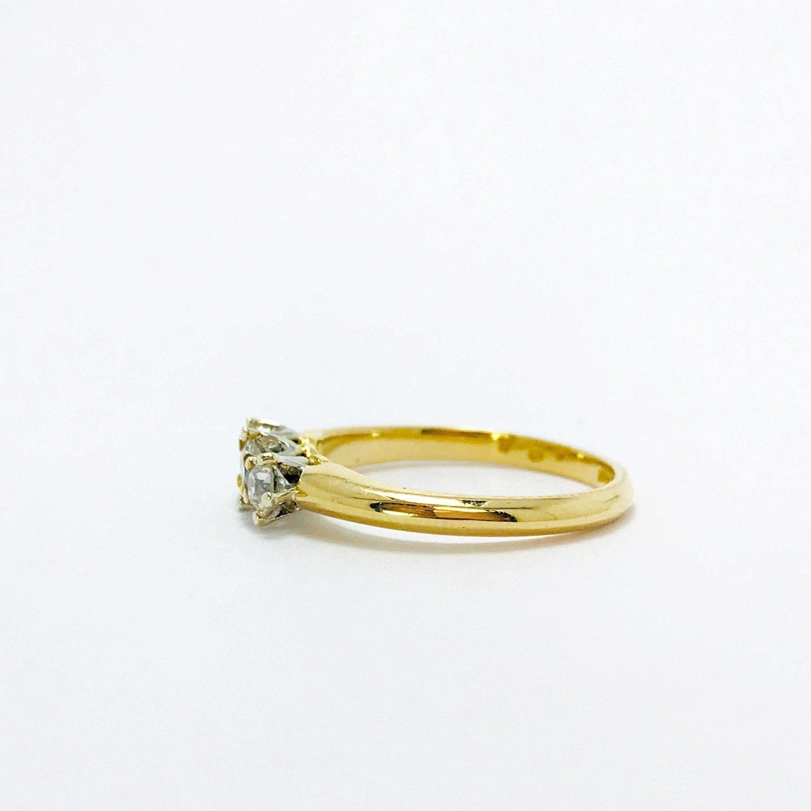 Hand Assembled 3 Stones Diamond Ring