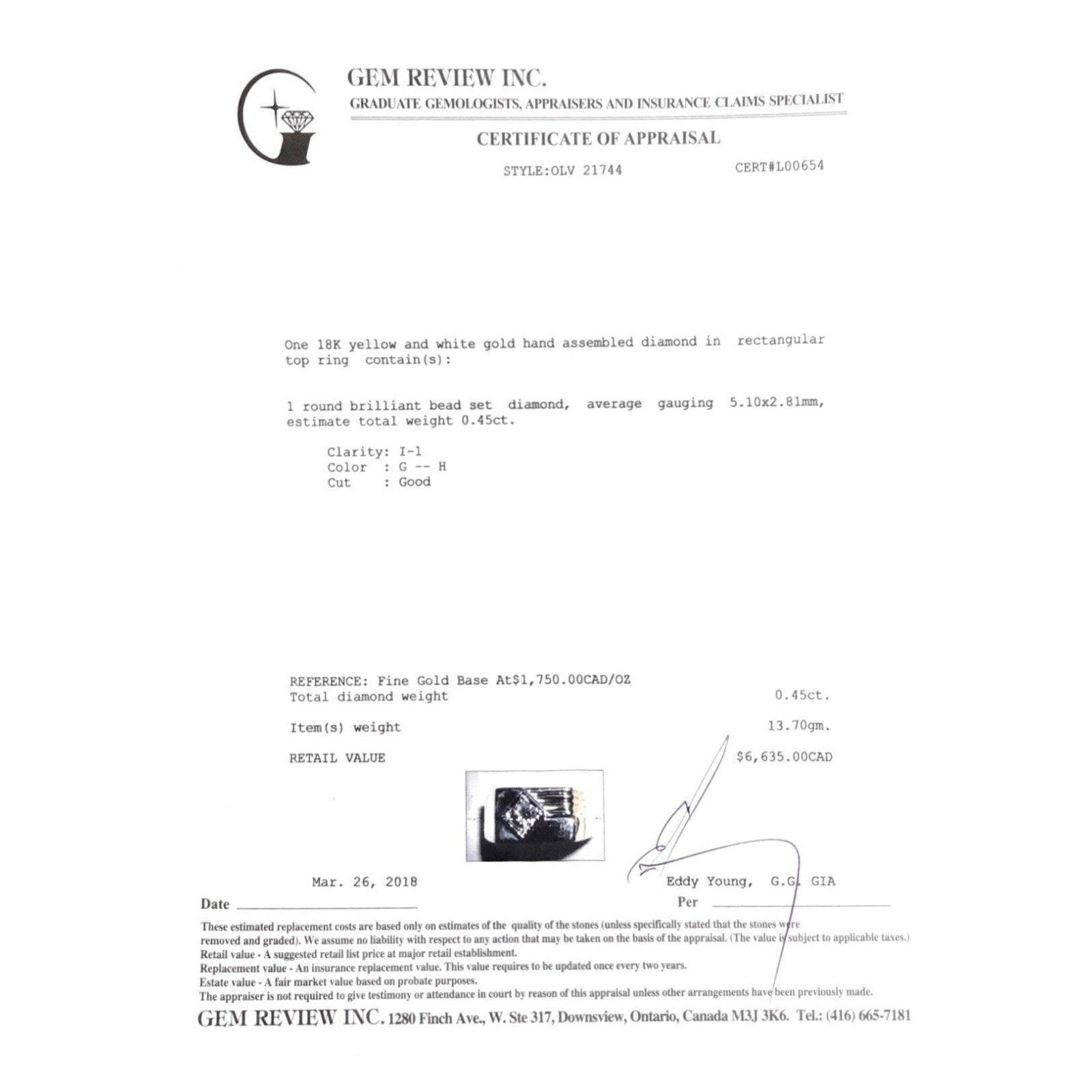 Hand Assembled Diamond Ring