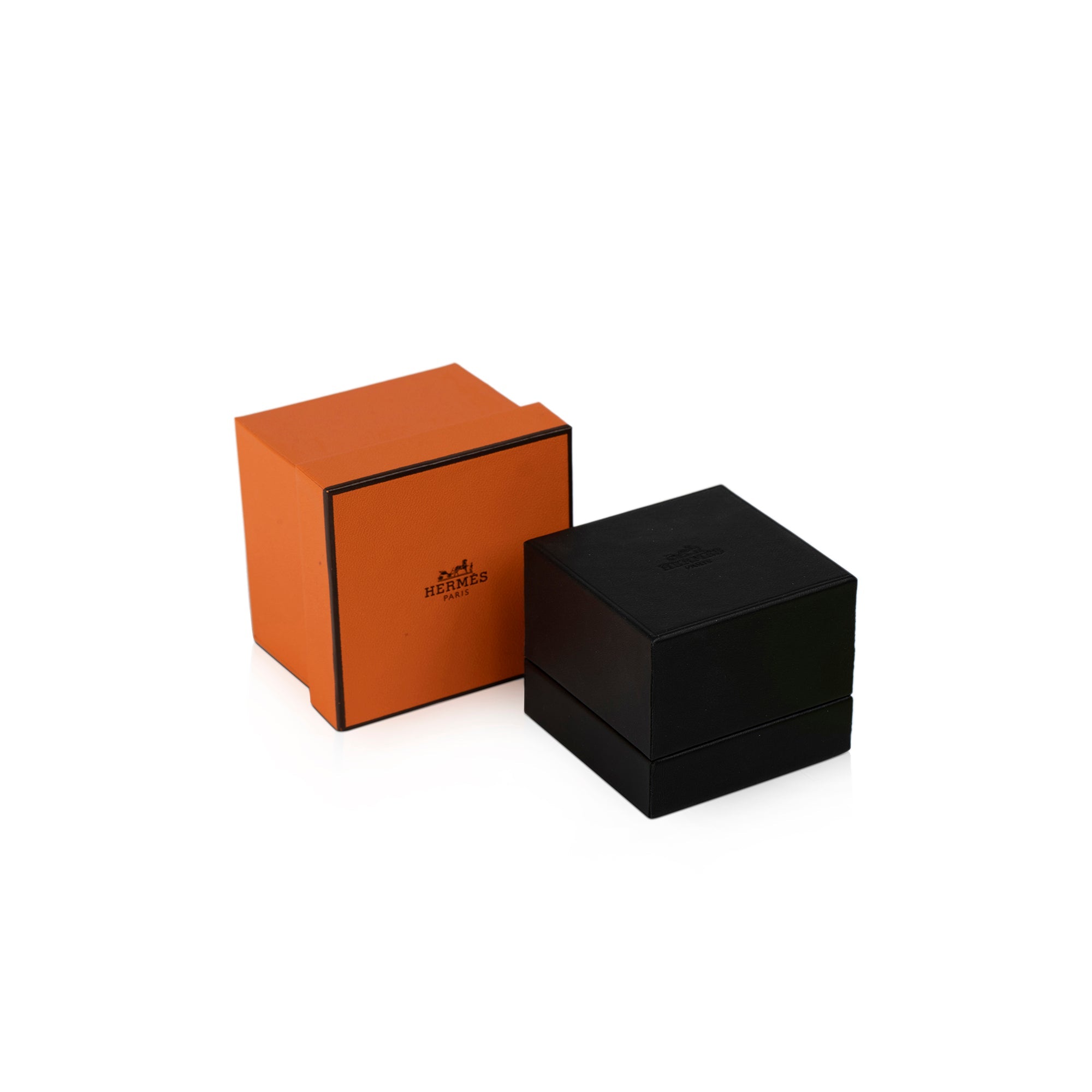 Hermes 18k Rose Gold Black Spinel Finesse Ring w/ Box
