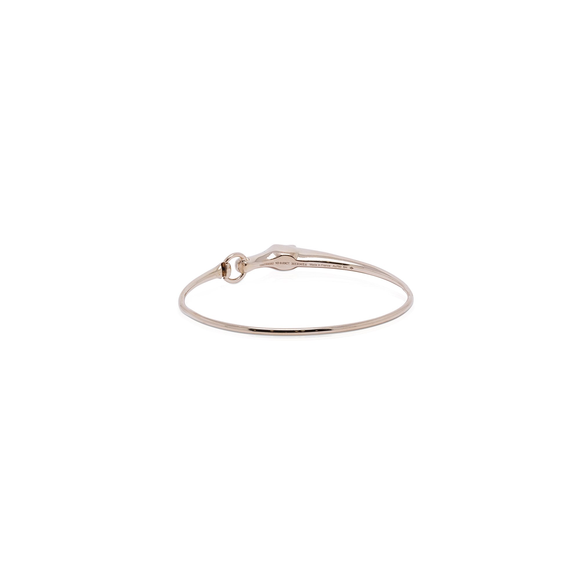 Hermes 18k Rose Gold Diamond Galop Bracelet