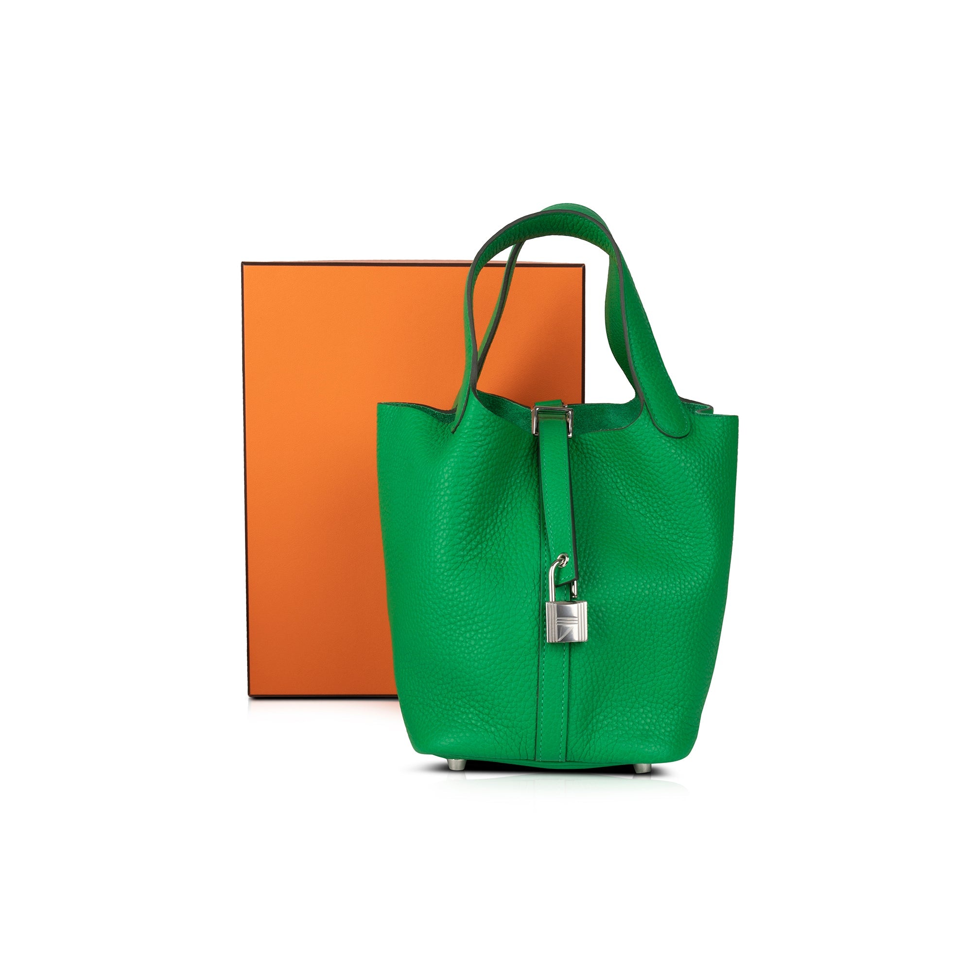 Hermes 2020 Bambou Taurillon Clemence Picotin Lock 18 w/ Box