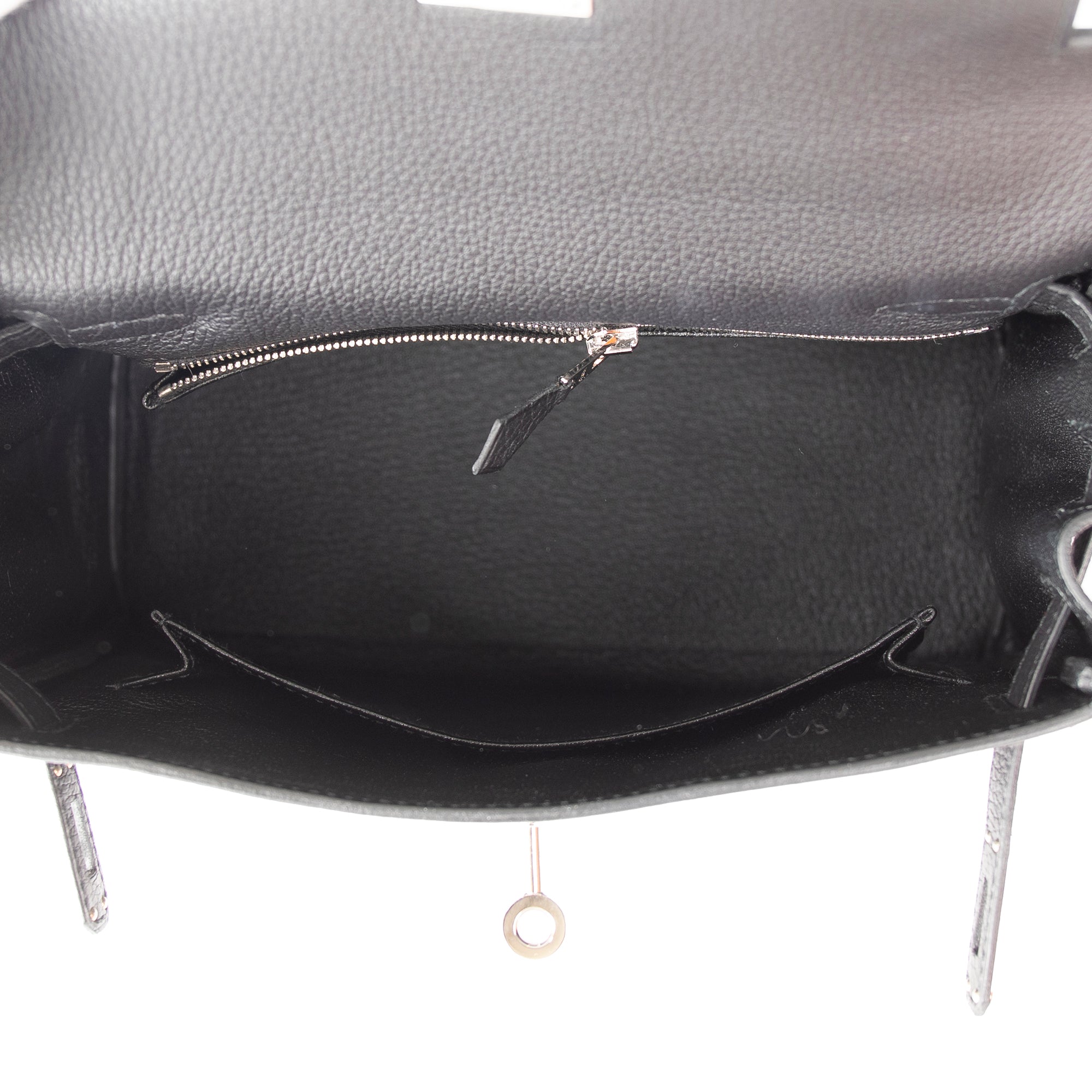 Hermes 2021 Black Togo Kelly II Retourne 25 w/ Box