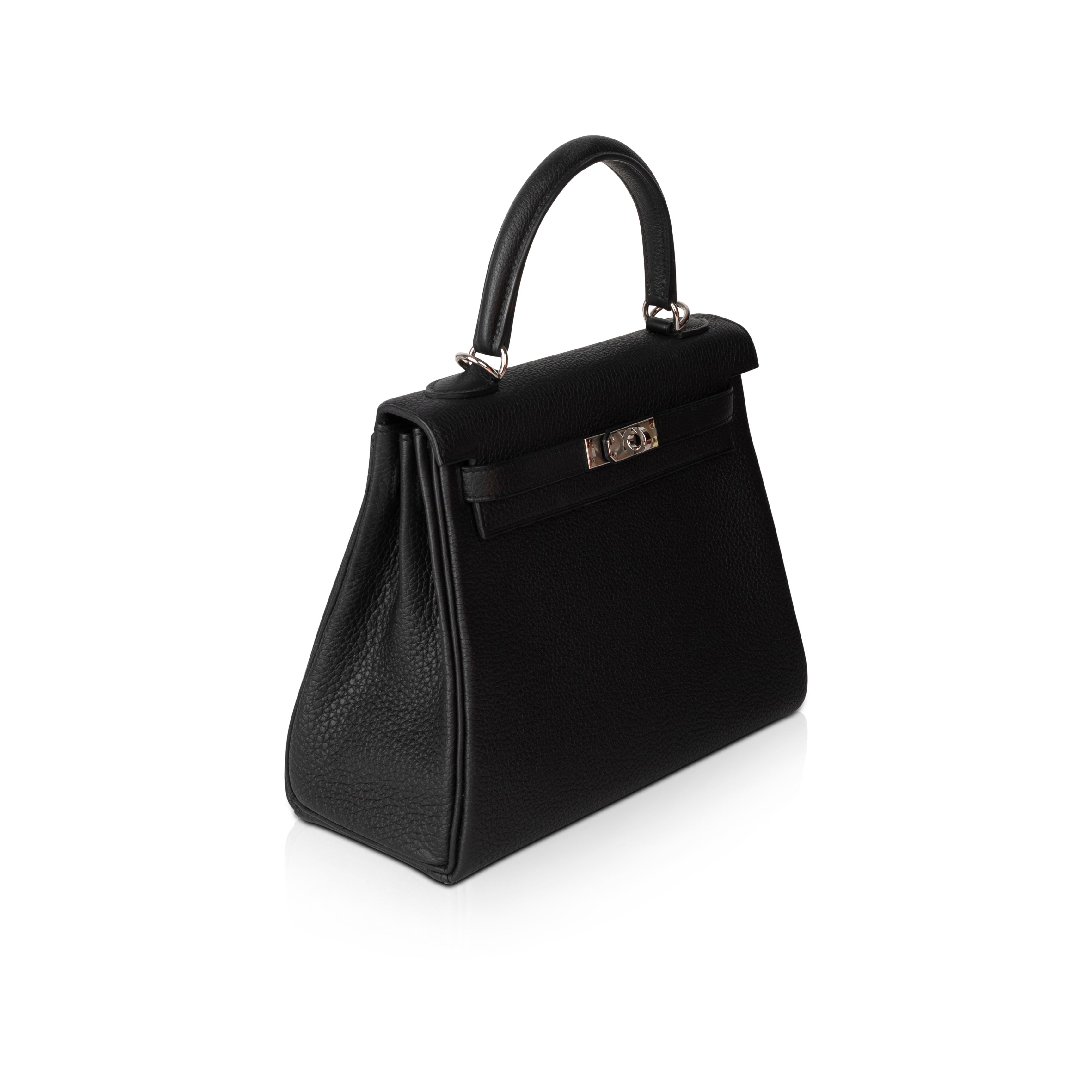 Hermes 2021 Black Togo Kelly II Retourne 25 w/ Box