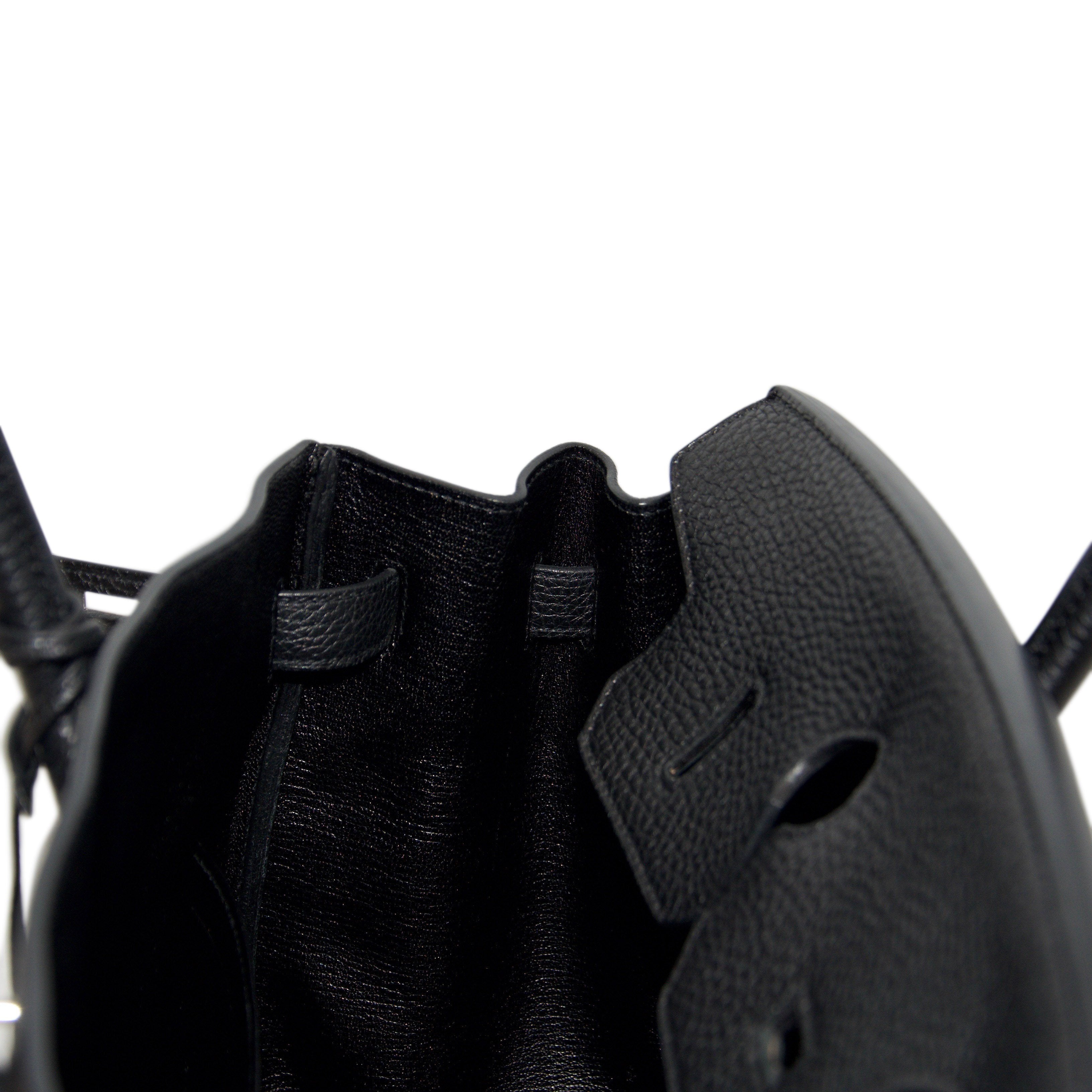 Hermes Black Clemence Birkin 35