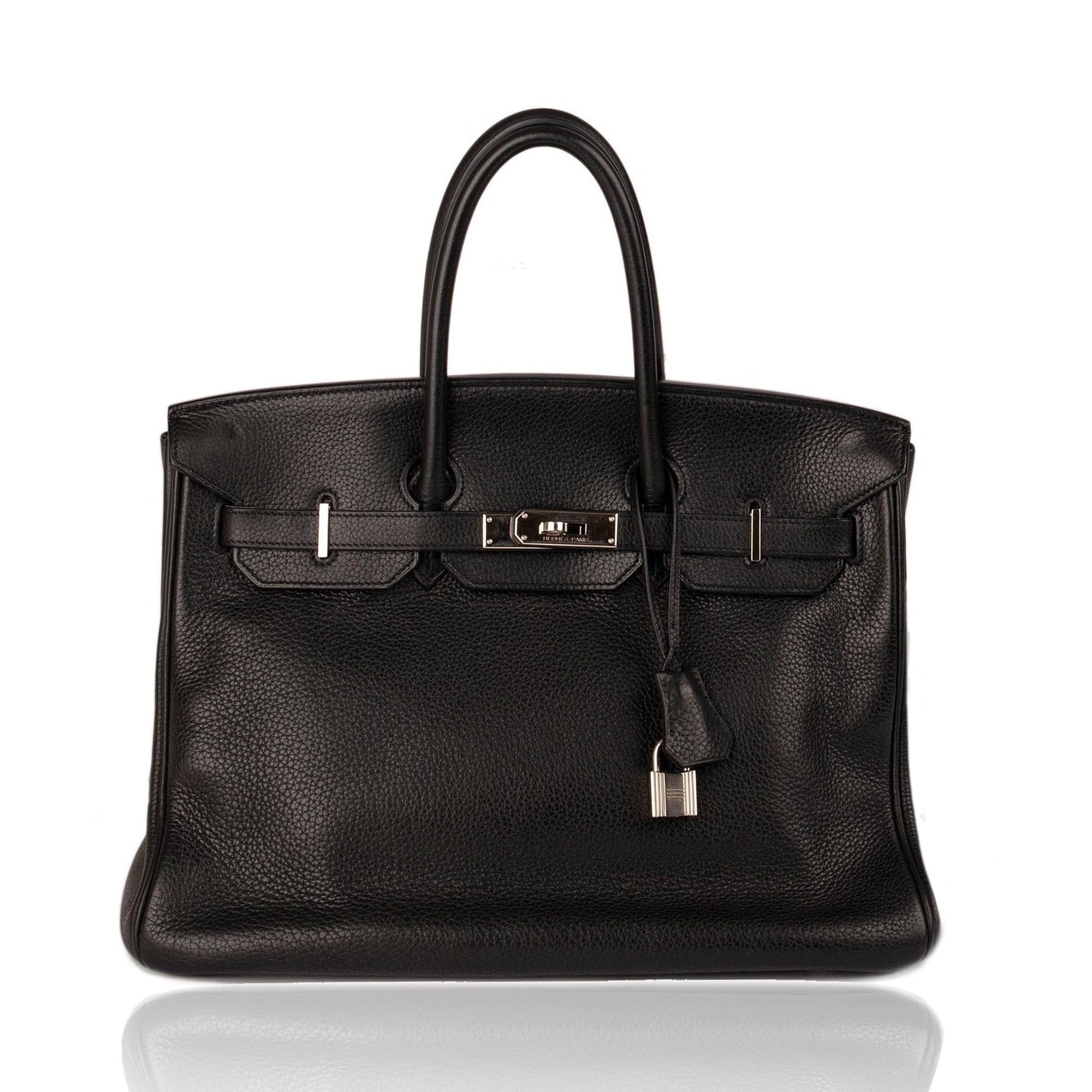 Hermes Black Clemence Birkin 35