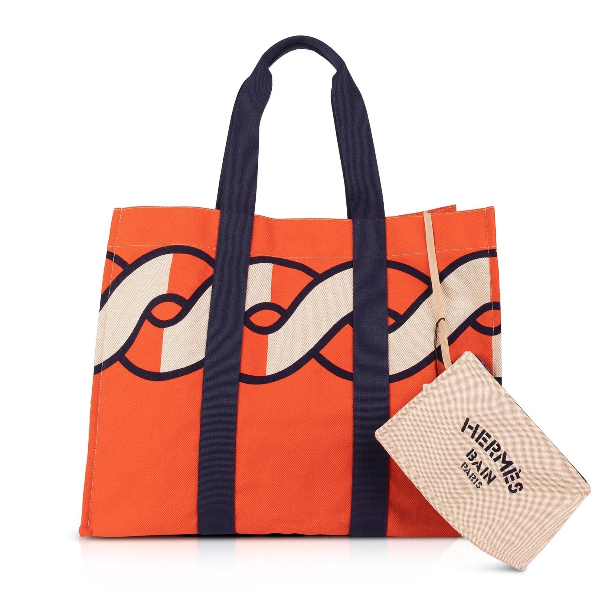 Hermes Cabas de Plage Beach Bag w/ Pochette