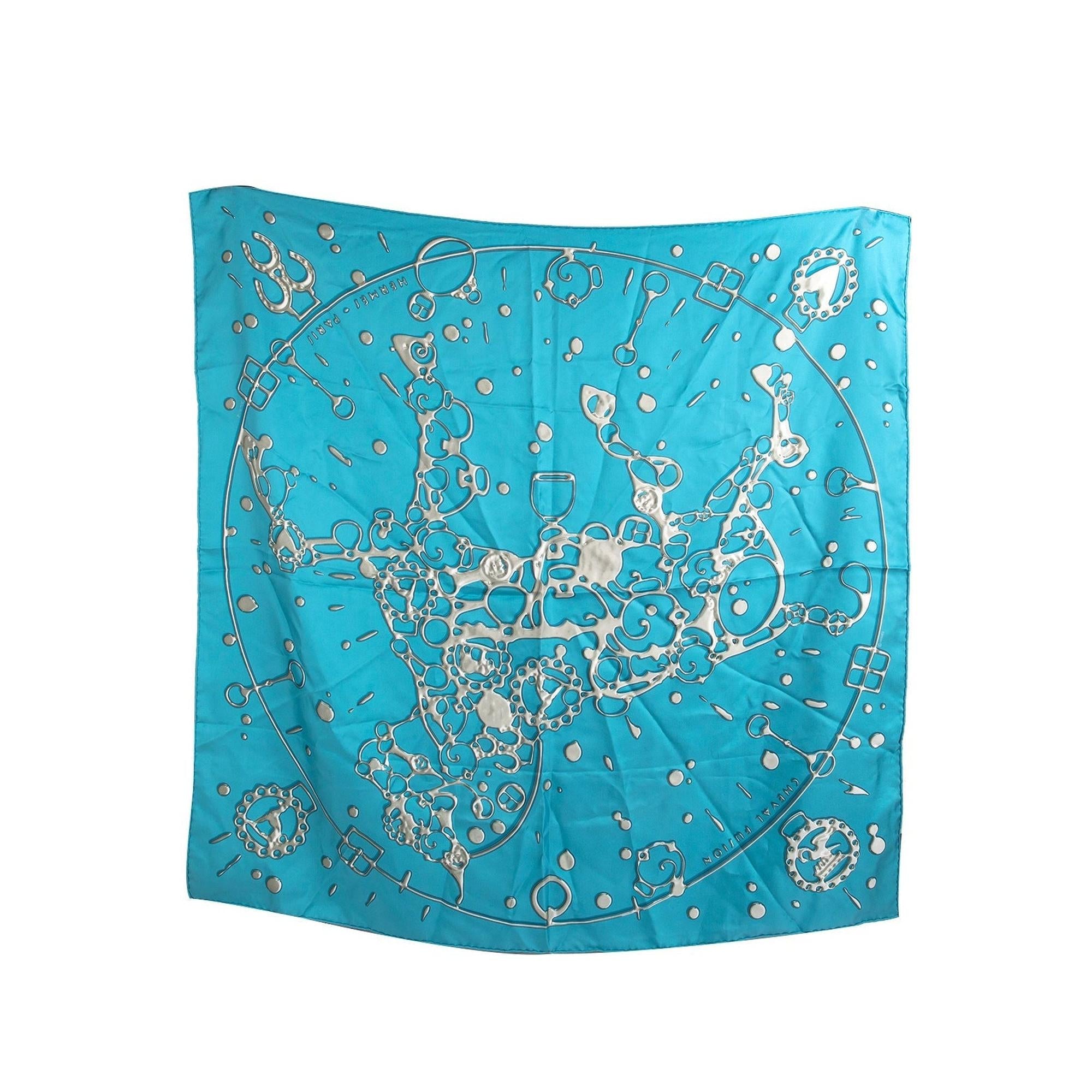 Hermes 'Cheval Fusion' Silk Scarf 90