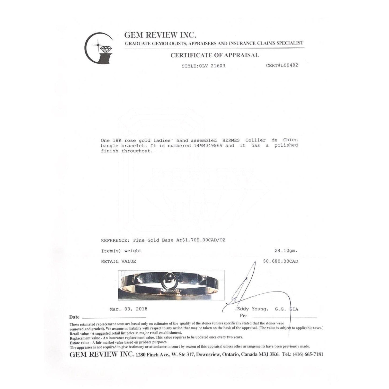 Hermes Collier de Chien Bracelet