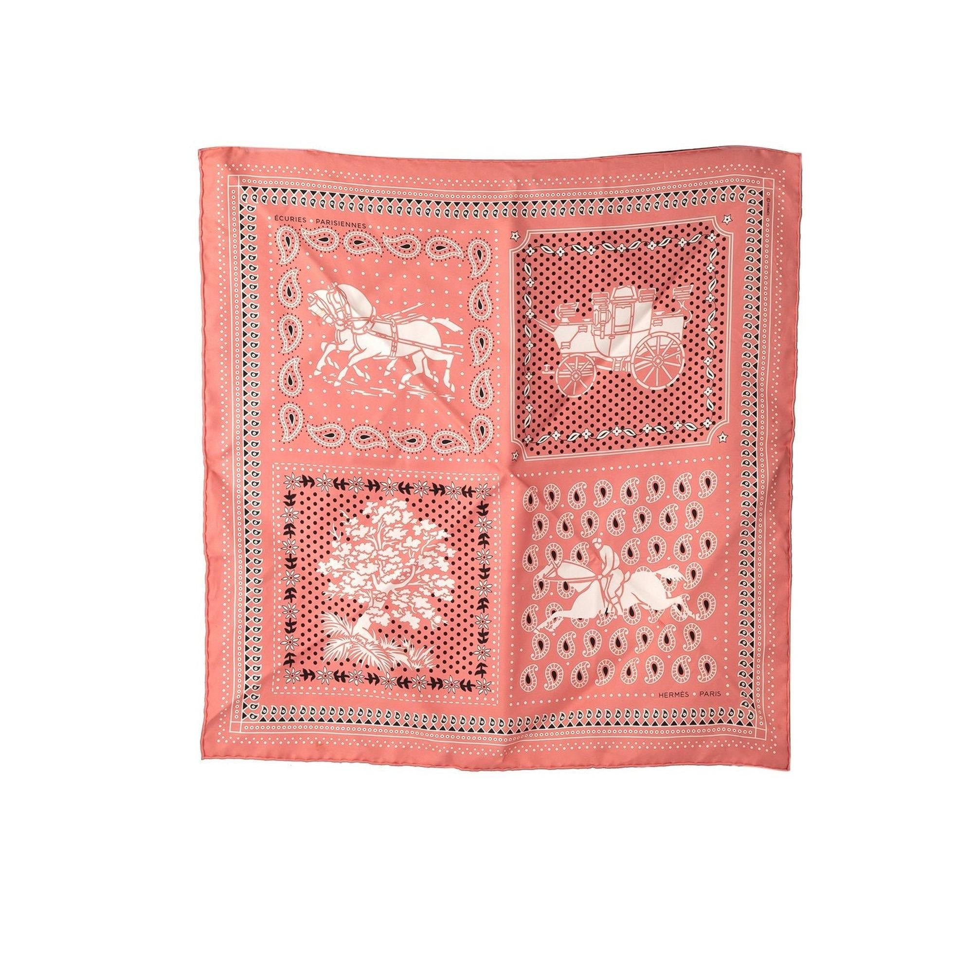 Hermes "Ecuries Parisiennes" Bandana Silk Scarf w/ Box