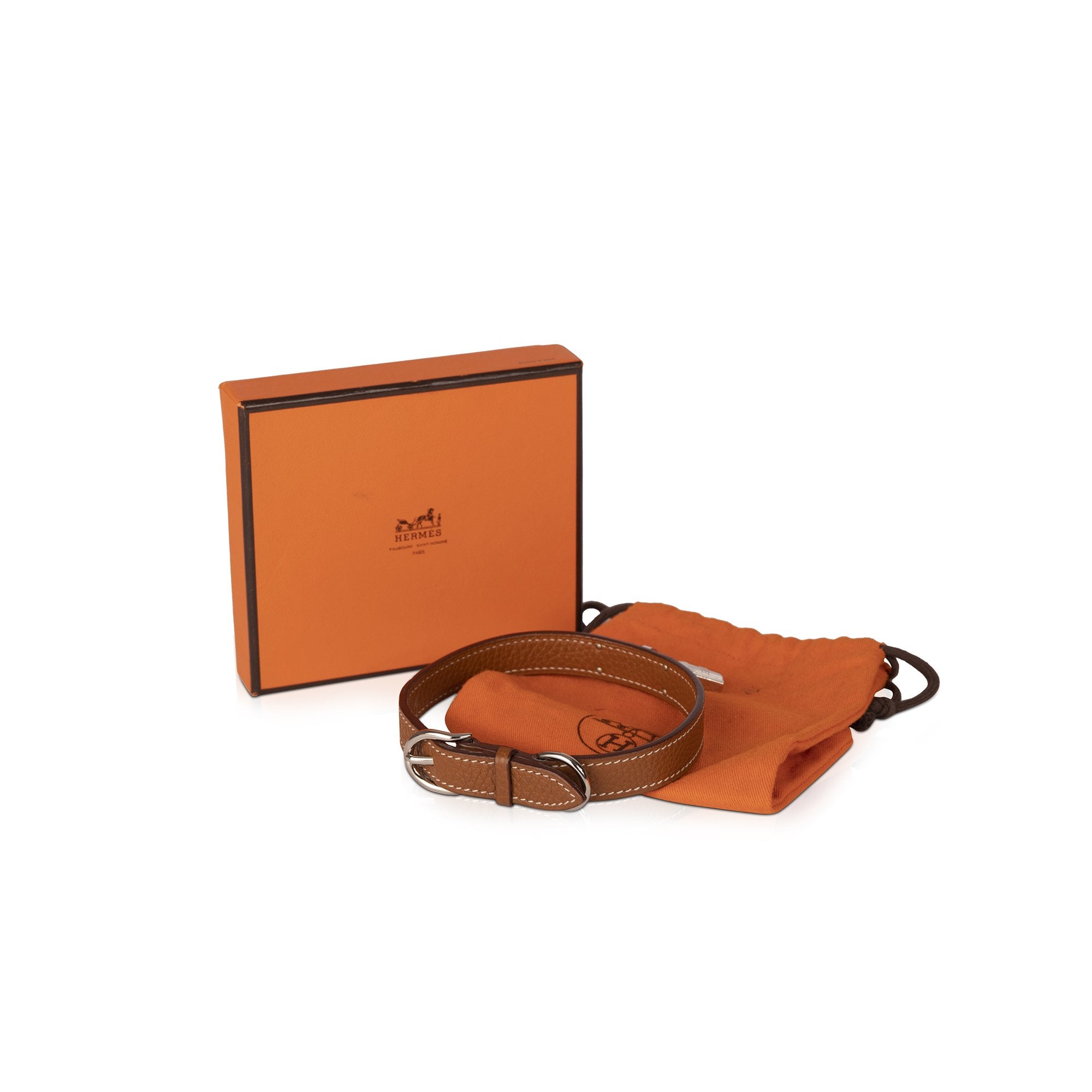 Hermes Epsom Leather Kelly Dog Collar w/ Box