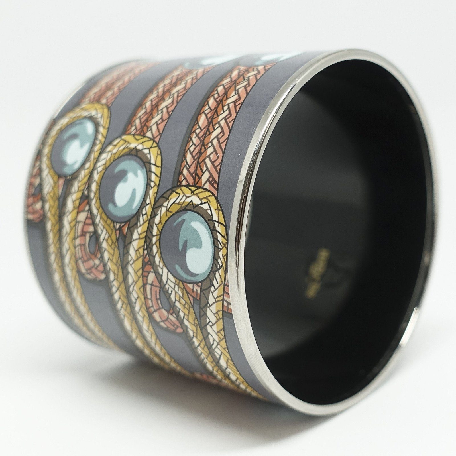 Hermes Extra Wide Enamel Bangle Bracelet