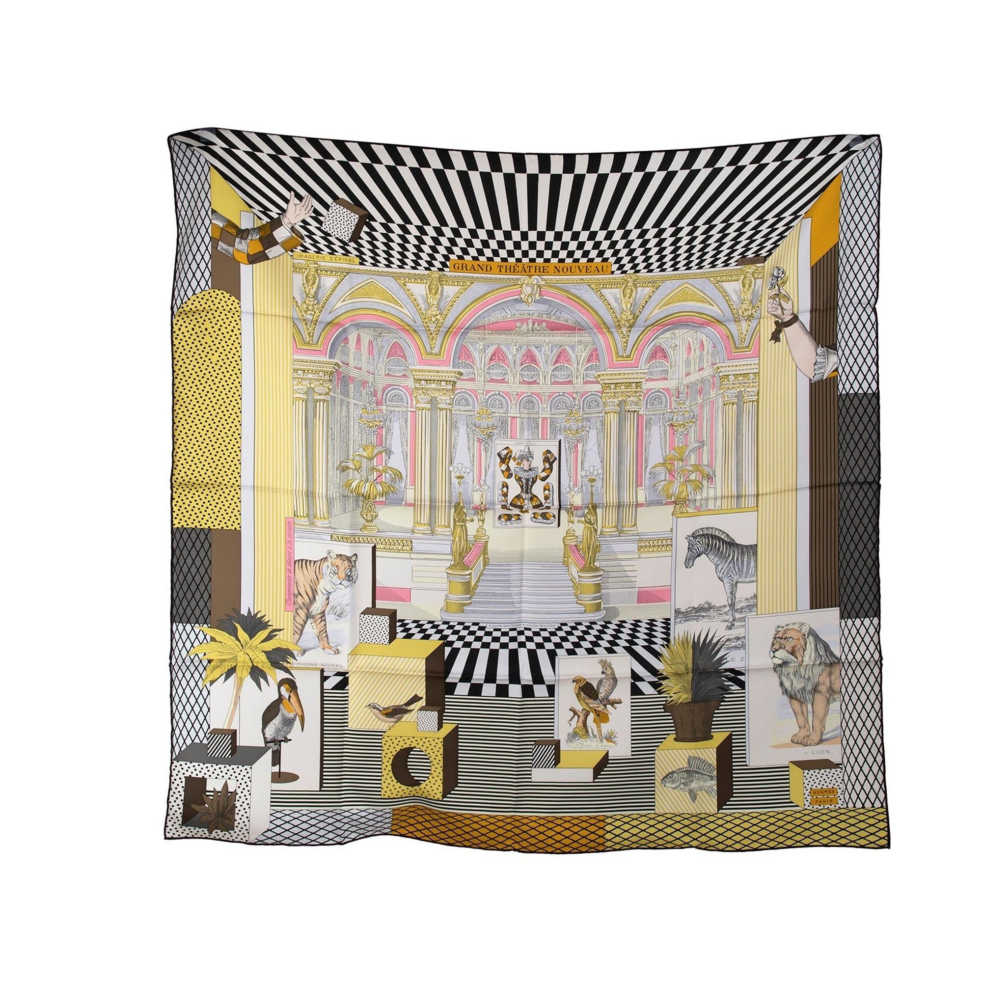 新品•未使用　HERMES ツイリーGRAND THEATRE NOUVEAU Hermes 'Grand Theatre Nouveau ' Silk Scarf w/ Box – OLIVER'S