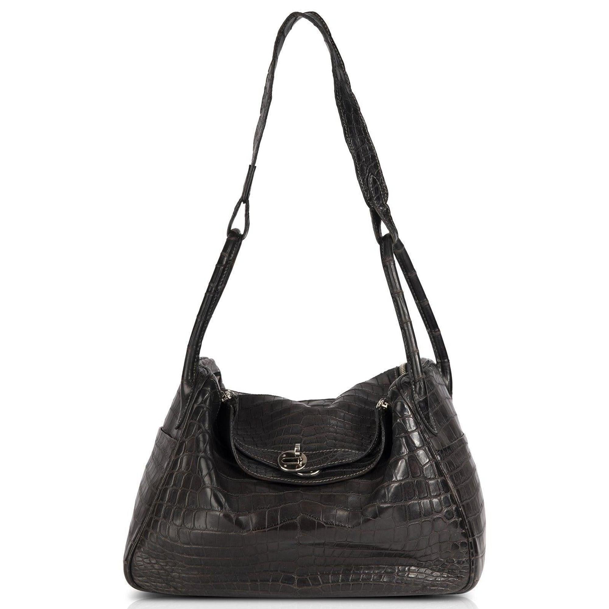 Hermes Matte Niloticus Crocodile Lindy 30