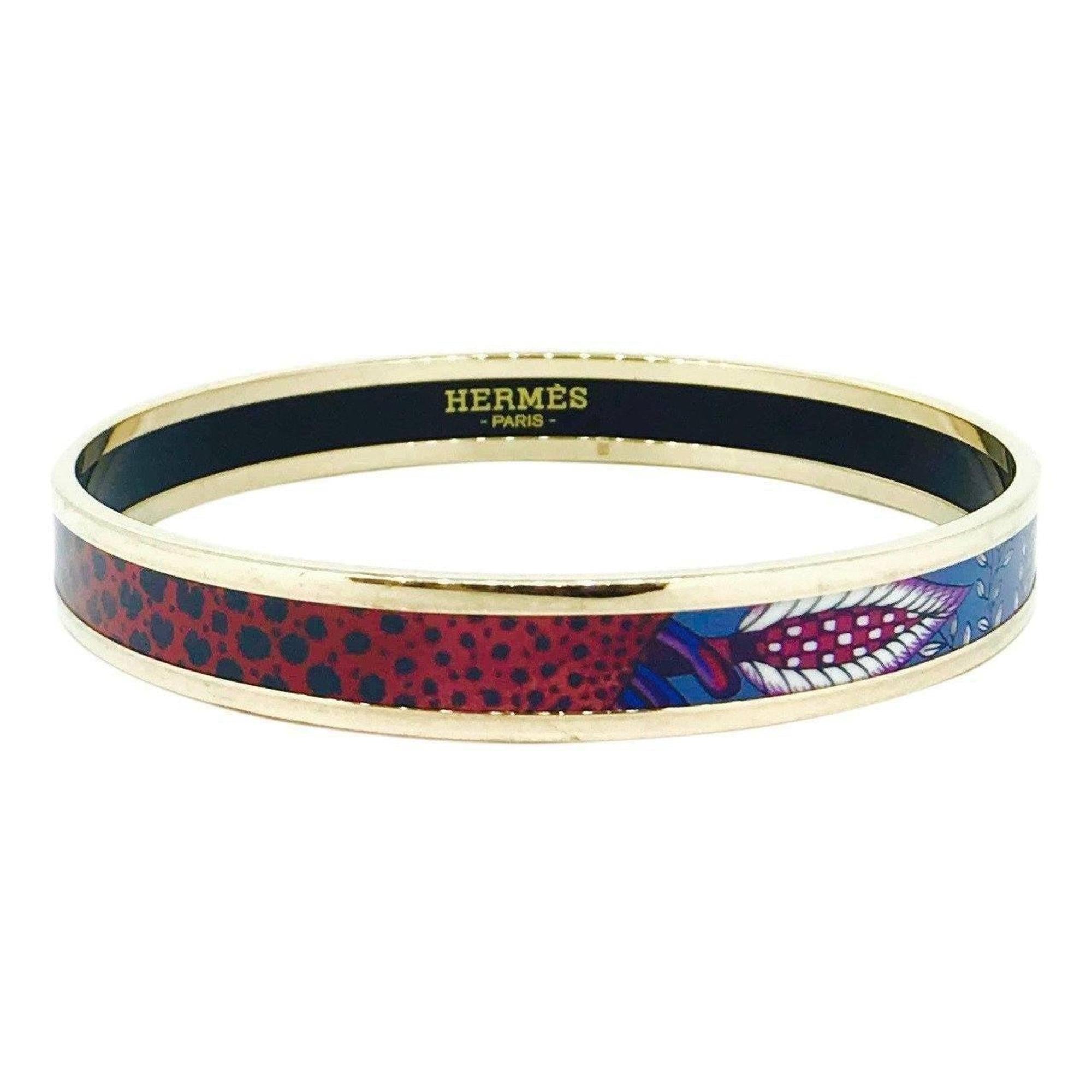 Hermes Multicolor Narrow Enamel Bangle