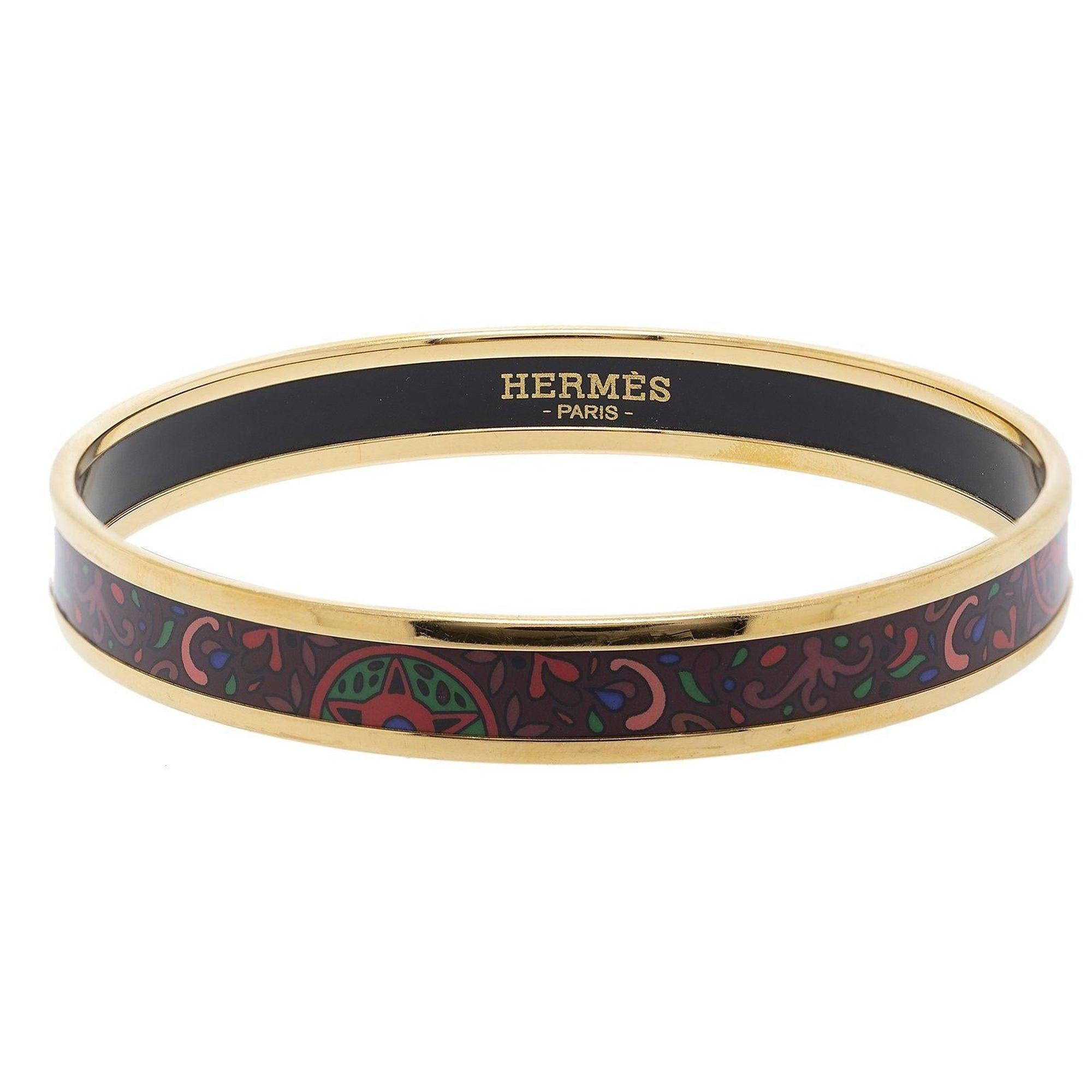 Hermes Narrow Enamel Bangle