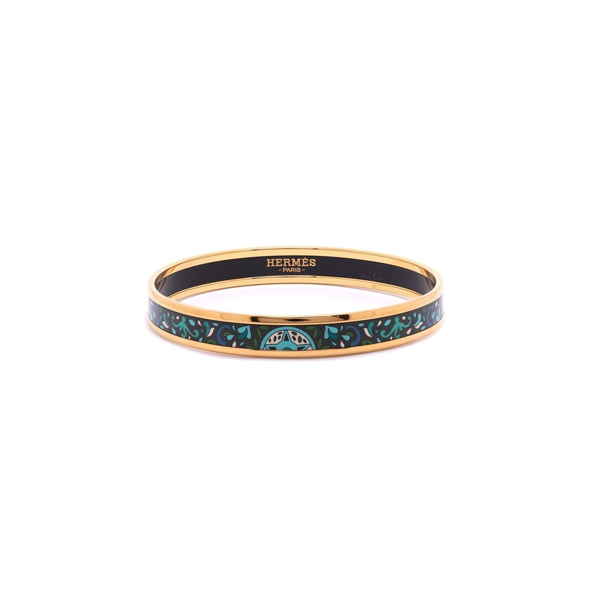 Hermes Narrow Enamel Bangle