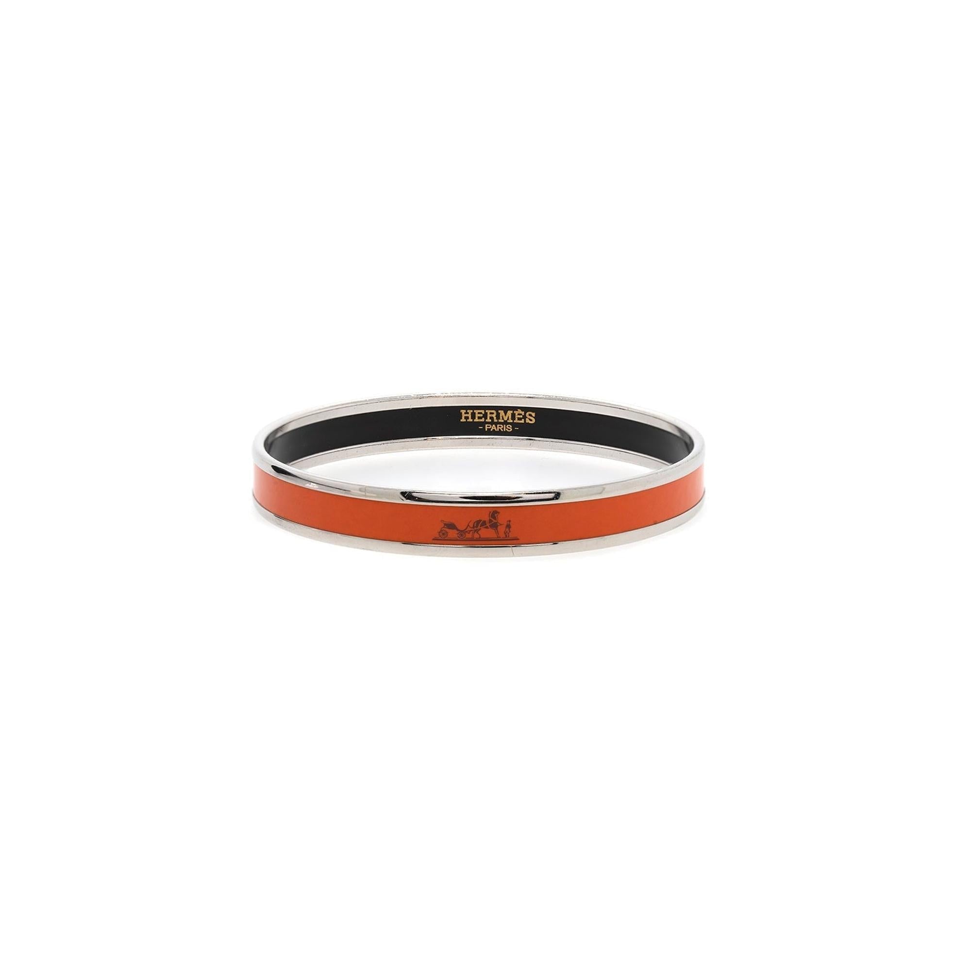 Hermes Narrow Enamel Bangle