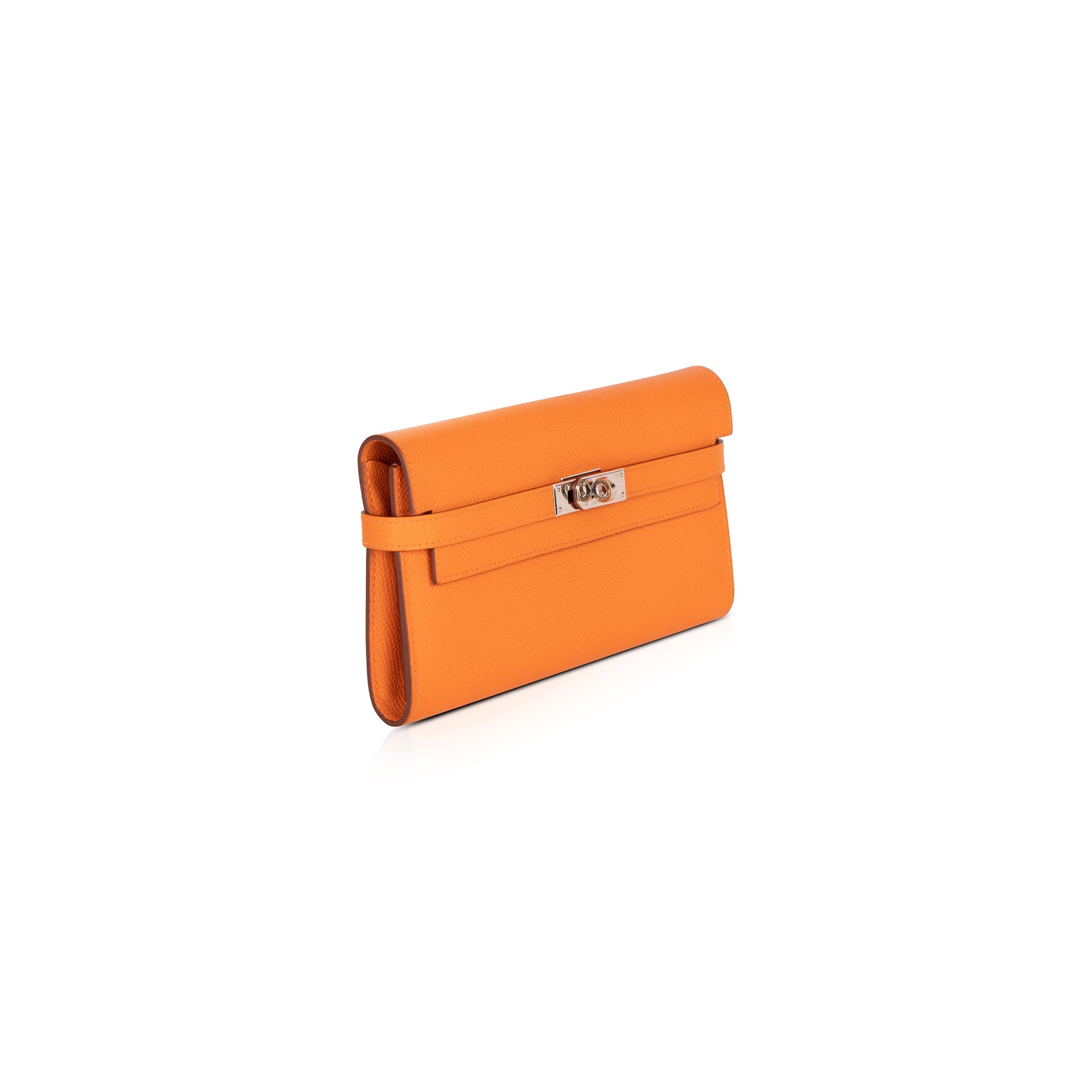 Hermes Orange Epsom Classic Kelly Wallet w/ Box