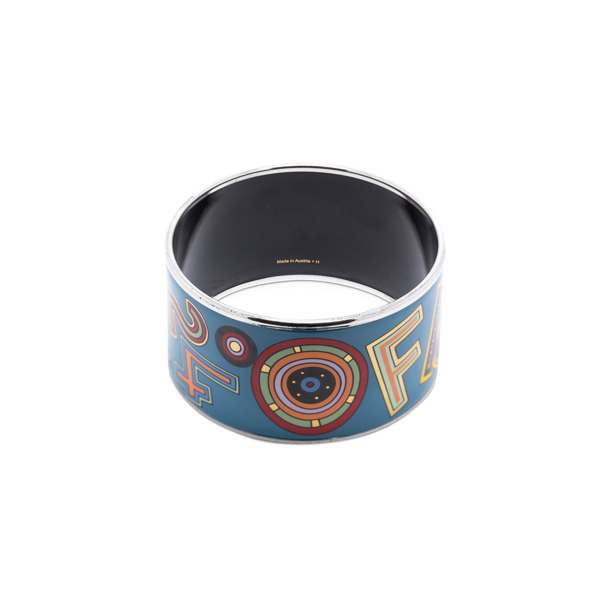 Hermes Paris 24 Wide Enamel Bangle Bracelet