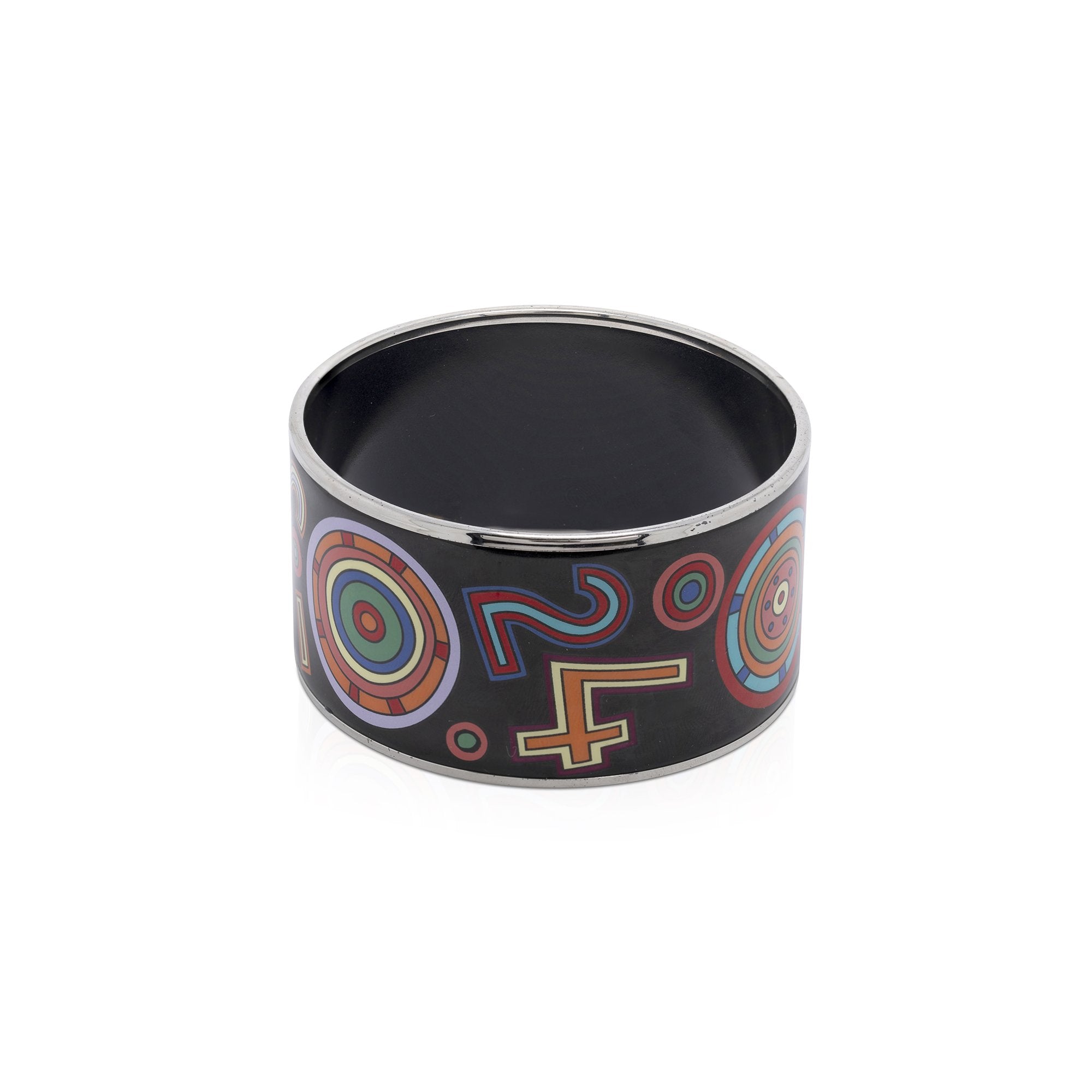 Hermes Paris 24 Wide Enamel Bangle Bracelet