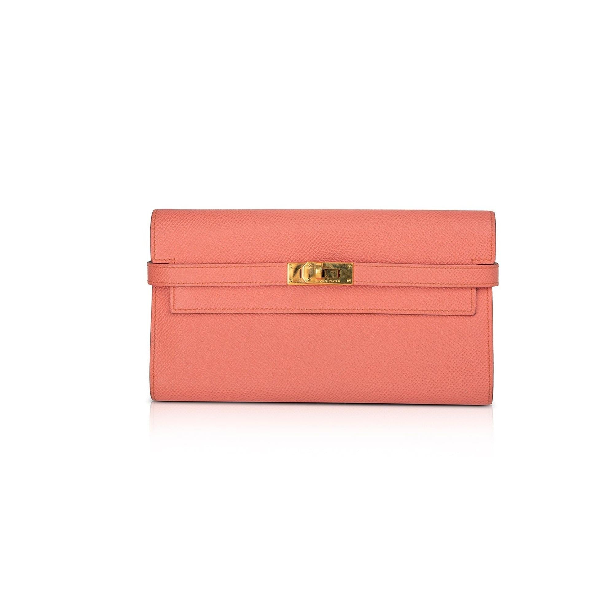 Hermes Pink Togo Classic Kelly Wallet w/ Box
