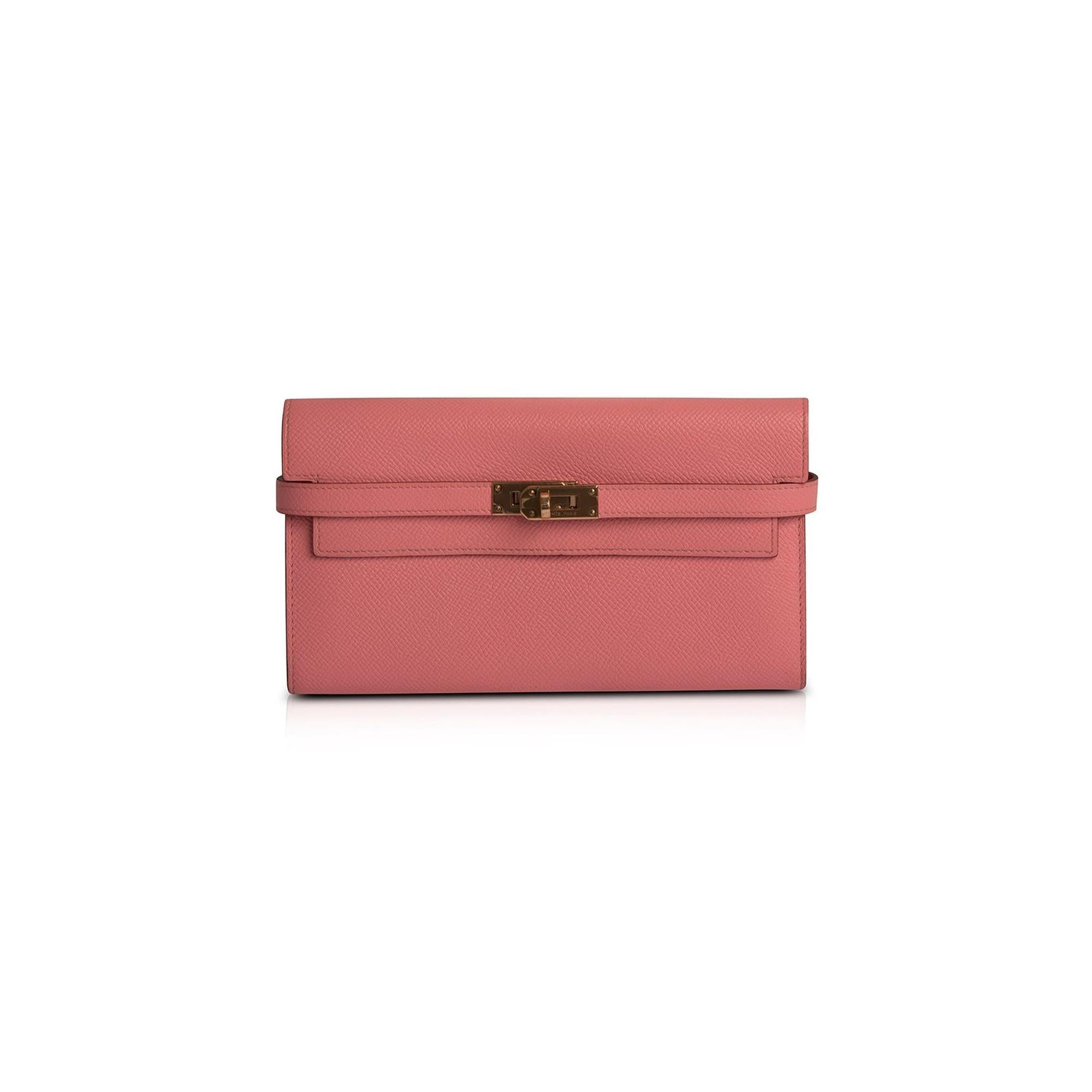 Hermes Pink Togo Classic Kelly Wallet