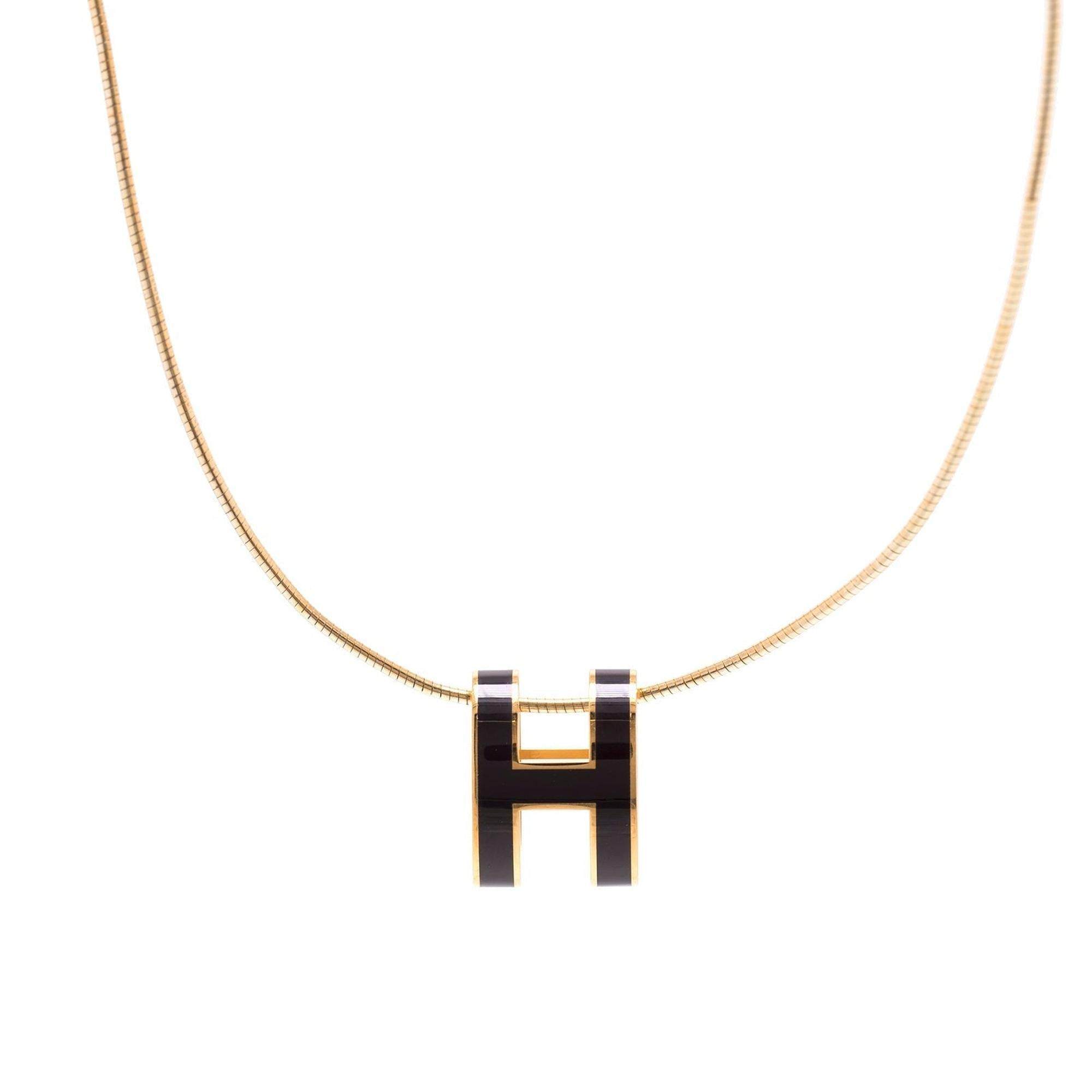 Hermes Pop H Pendant Necklace w/ Box